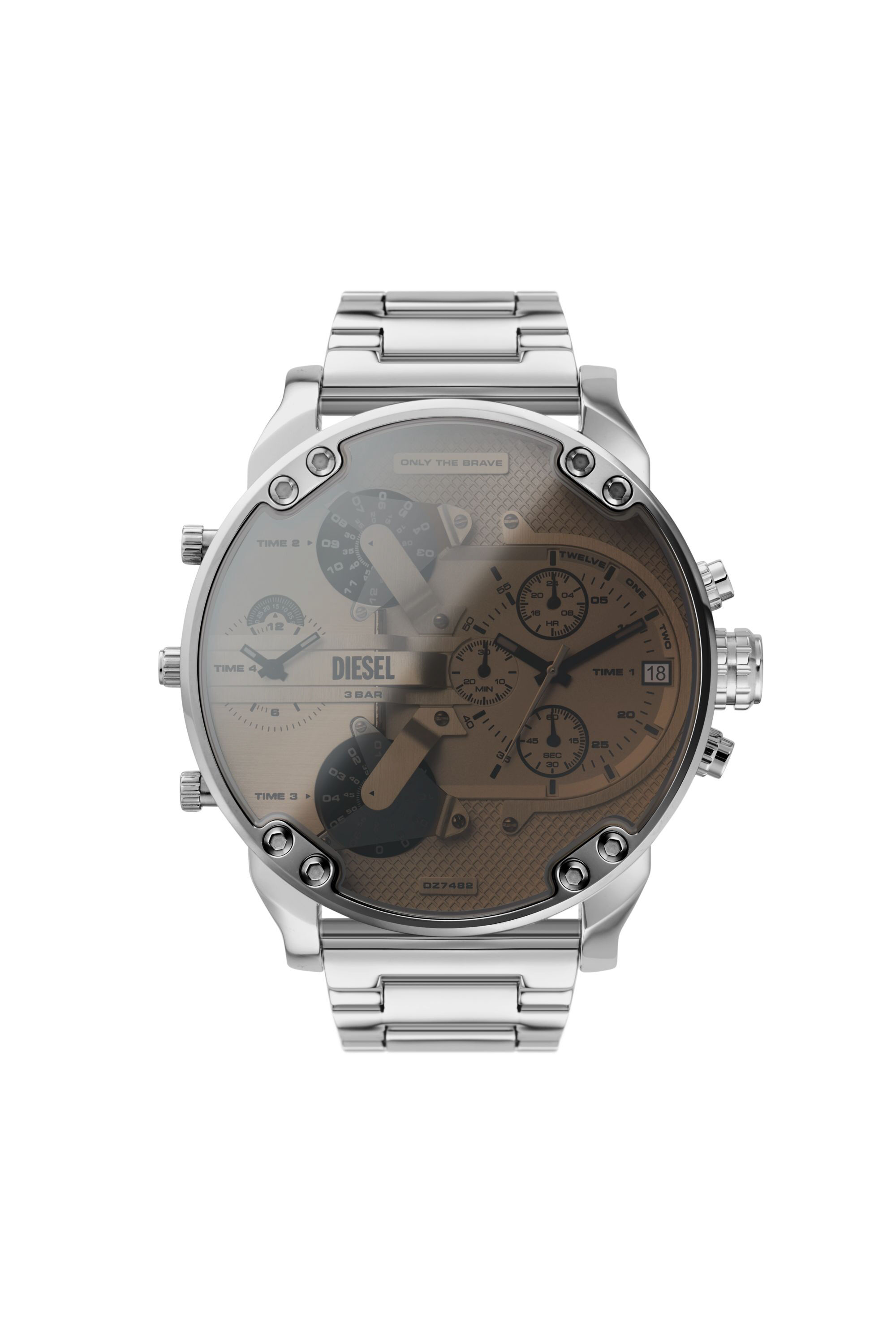 DZ7482 Mr. Daddy 2.0 chronograph stainless steel watch｜シルバー｜メンズ｜DIESEL