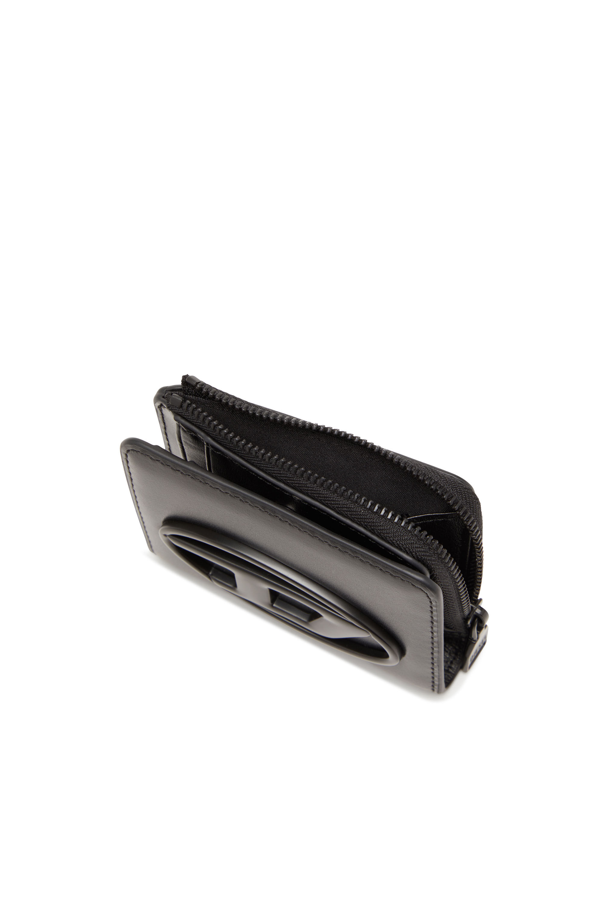 Diesel - HOLI-D CARD HOLDER ZIP L, Unisex Card holder in smooth leather in ブラック - Image 4