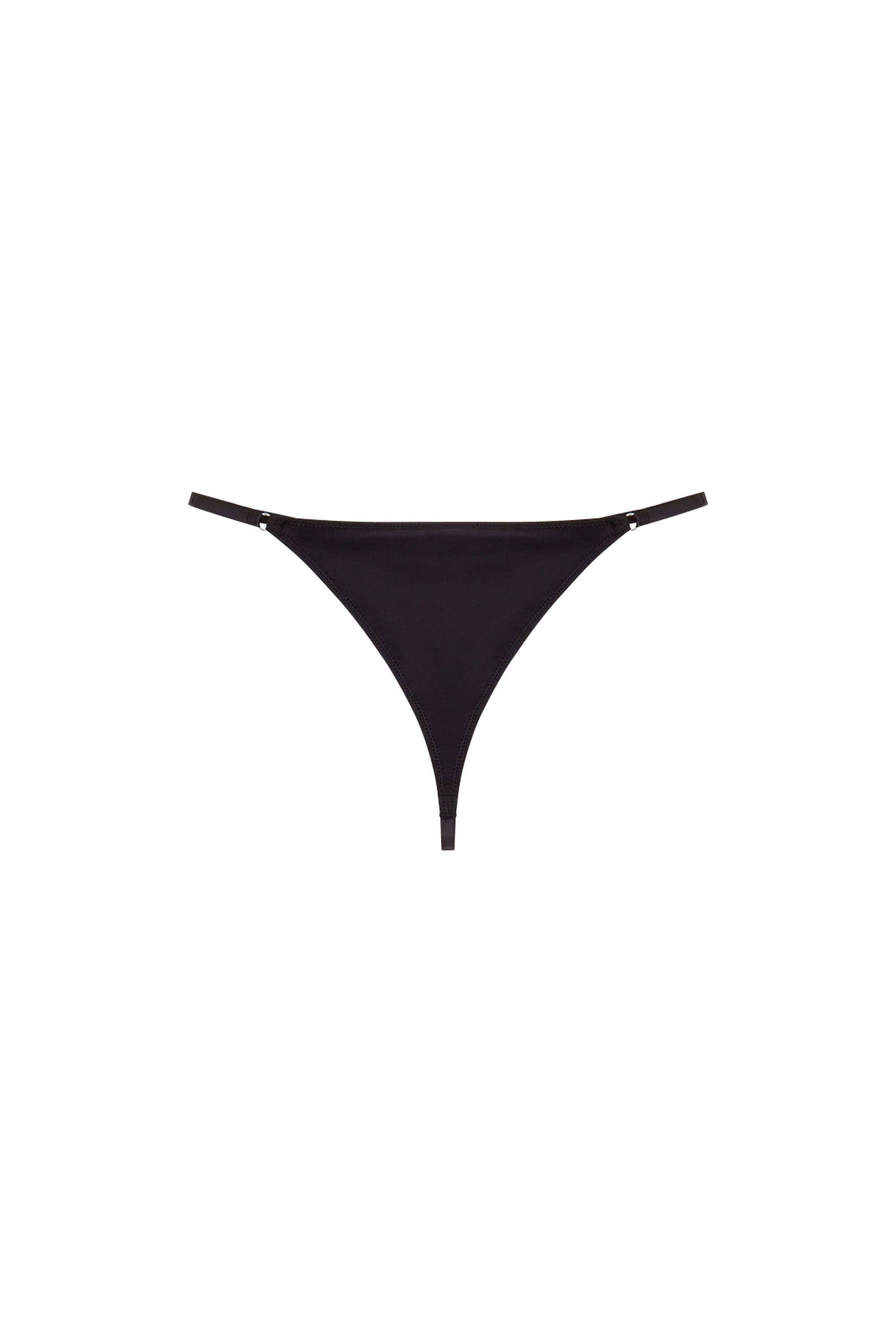 Diesel - UFST-OVAL-D-STRING, Female Microfibre thong with Oval D plaque in ブラック - Image 2