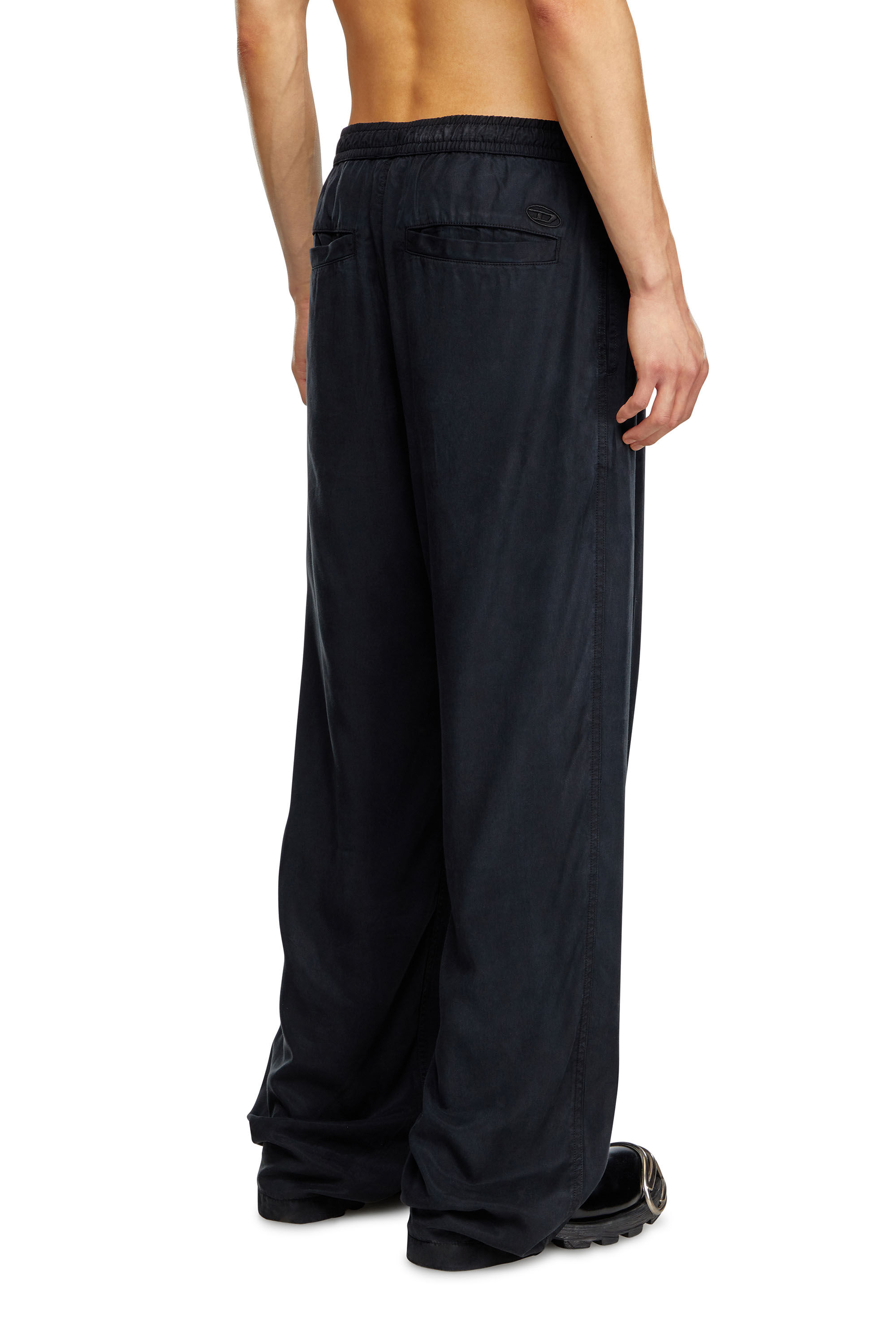 Diesel - P-DREYER-C, Male Drawstring pants in faded twill in ブラック - Image 2