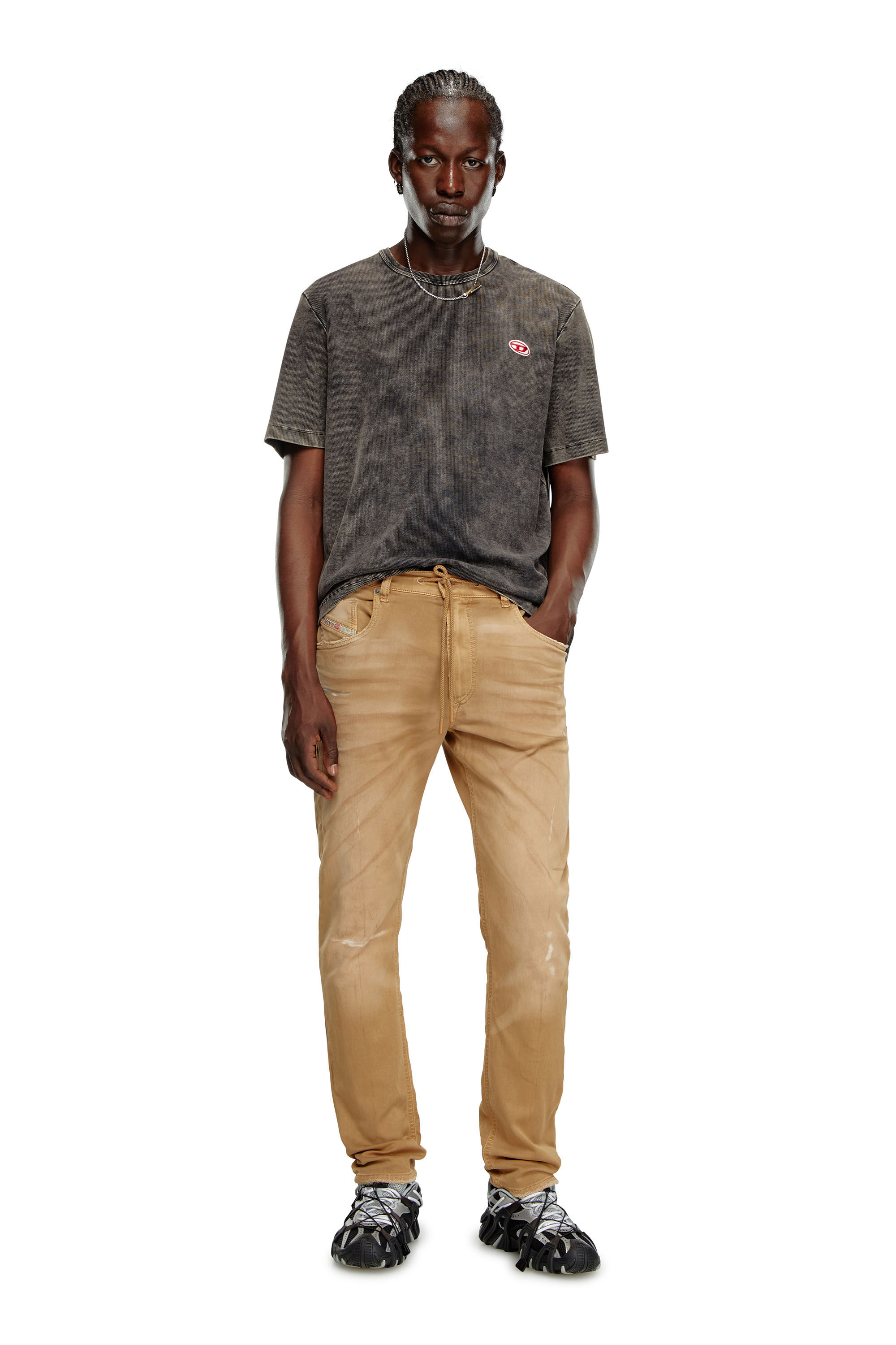 Diesel - Male Tapered 2030 D-Krooley Joggjeans® 068LW, Brown - Image 1