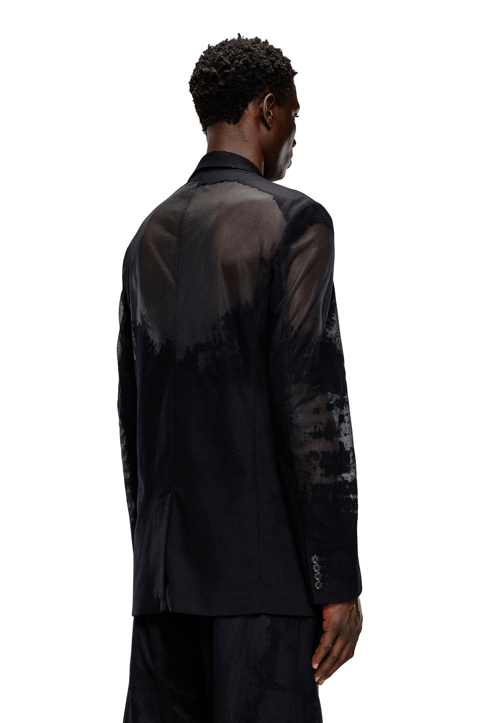 Diesel - J-REG, Male Tailored jacket in devoré cool wool in ブラック - Image 5