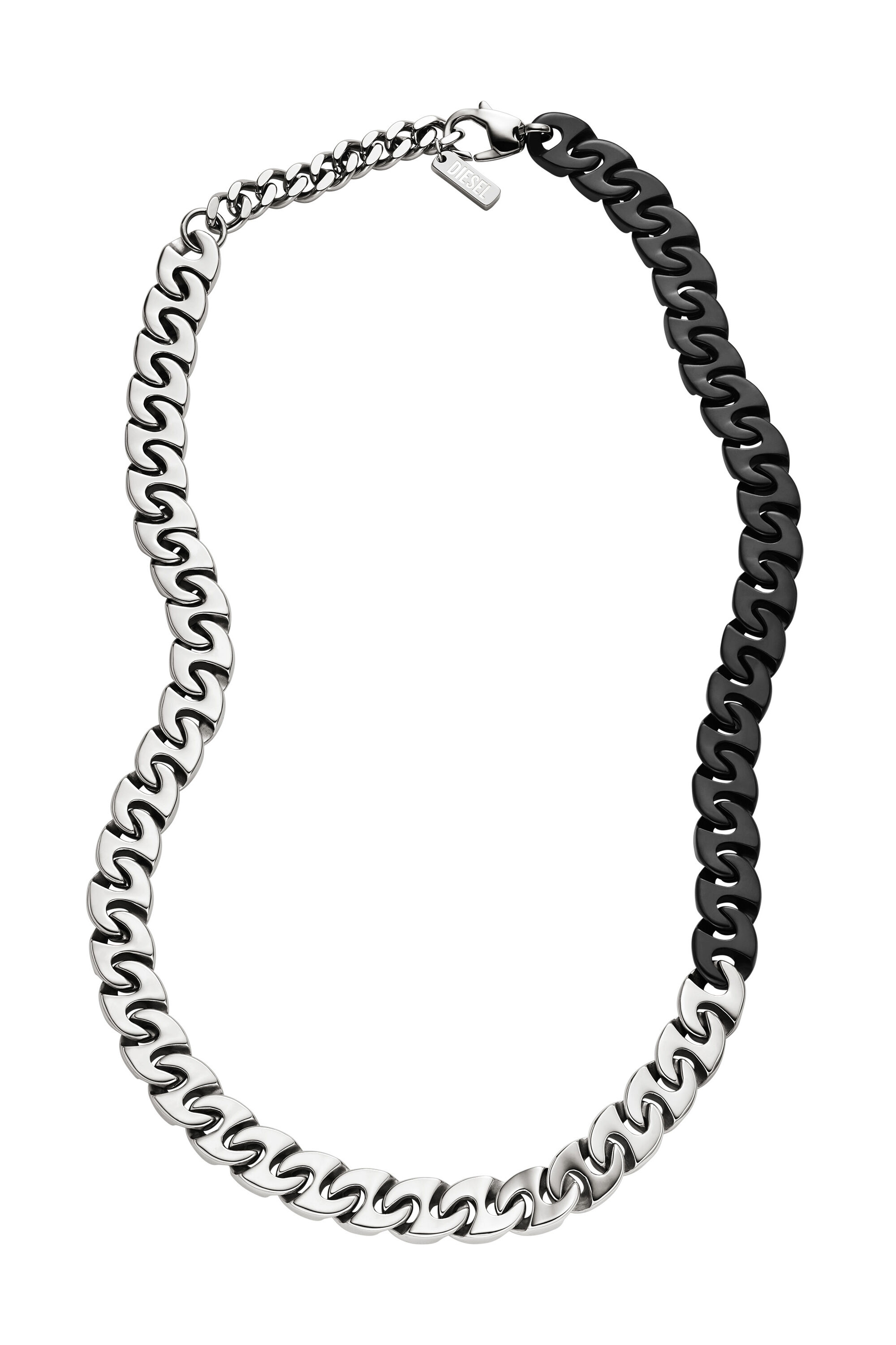 Diesel - DX1530931, Unisex's Two-Tone Stainless Steel Chain Necklace in シルバー/ブラック - 2