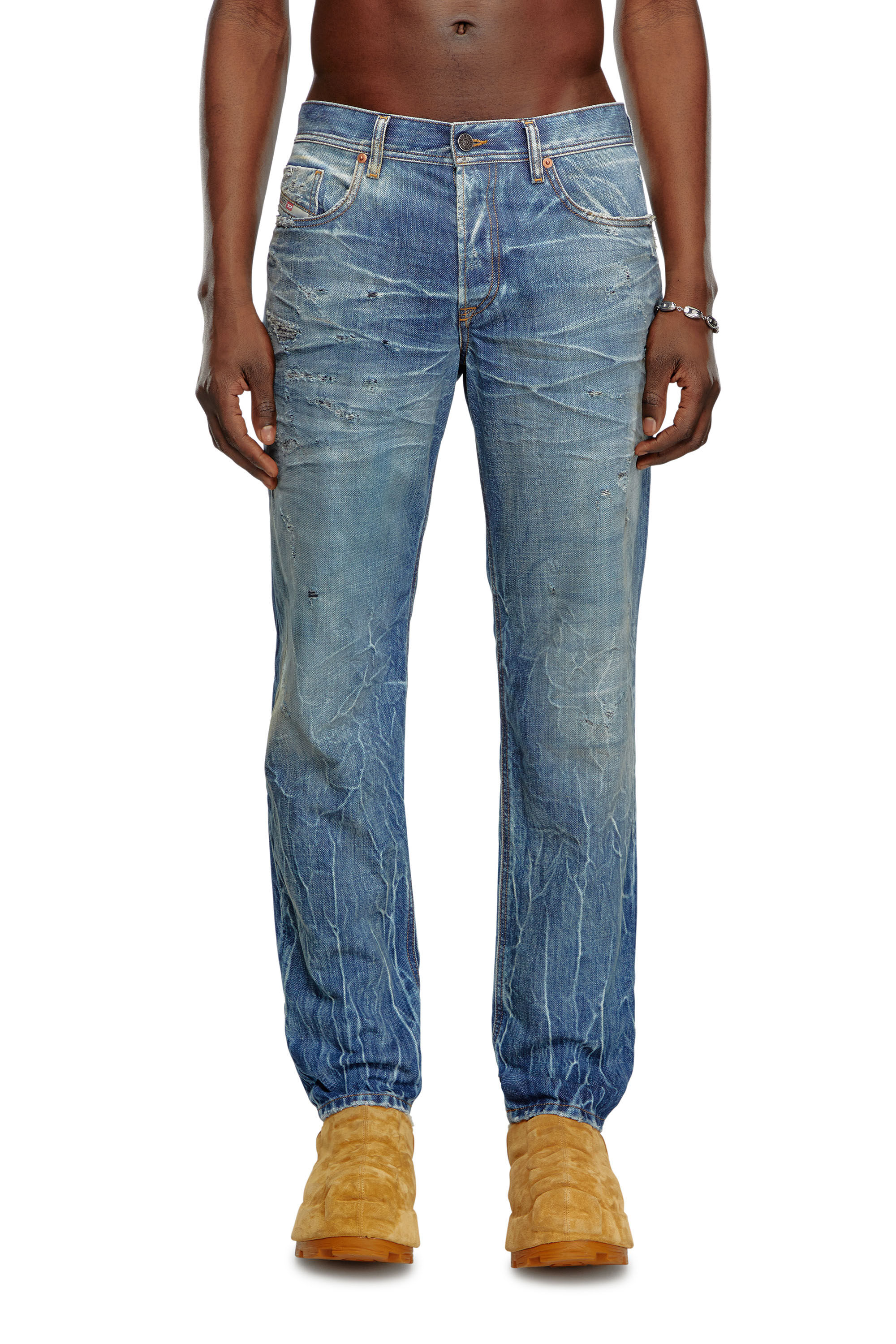 Diesel - Male Tapered Jeans 2023 D-Finitive 09K37, ミディアムブルー - Image 3