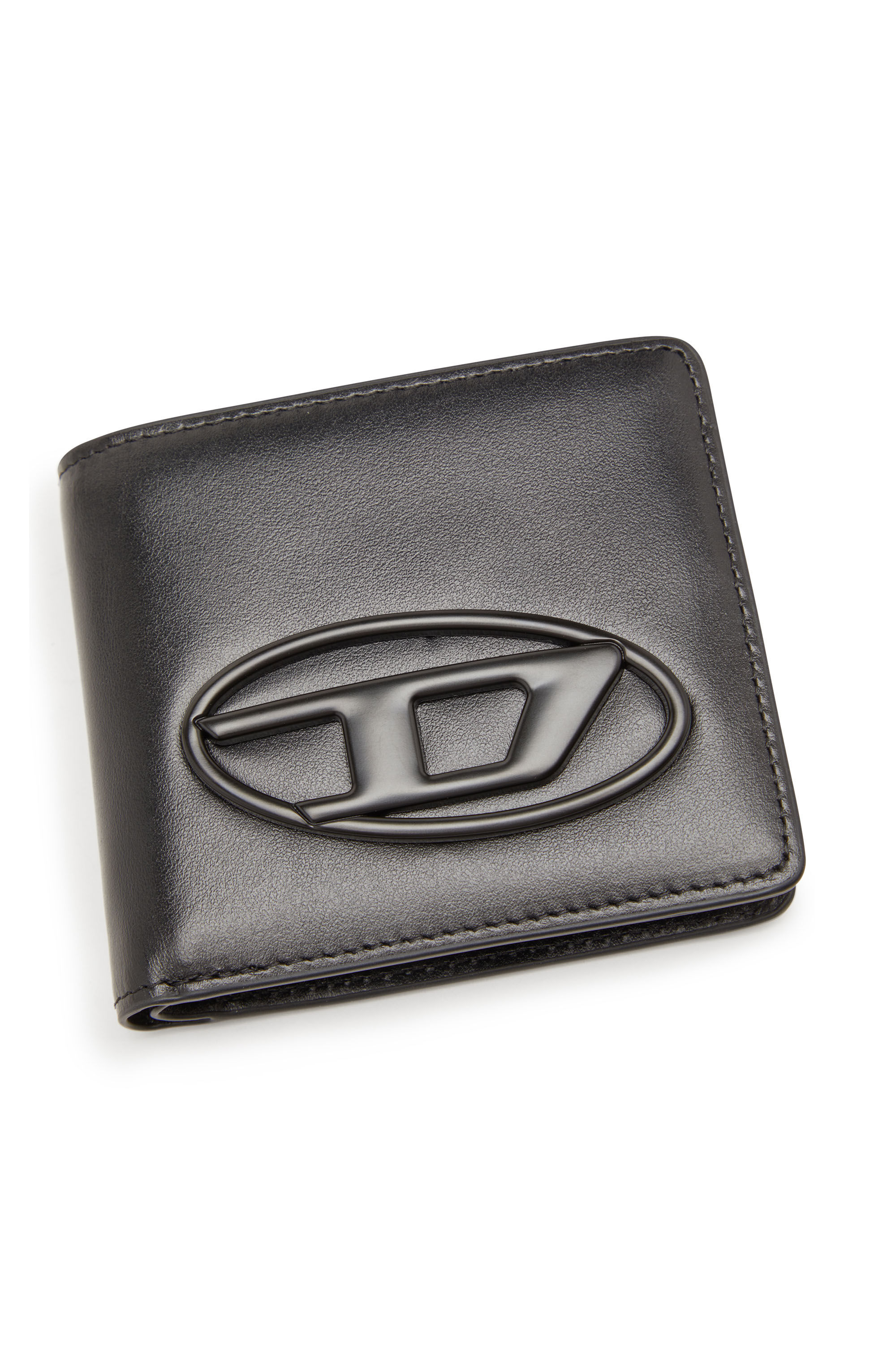 Diesel - HOLI-D BI FOLD COIN S 3D, Unisex Bi-fold wallet in bonded neoprene in ブラック - Image 4