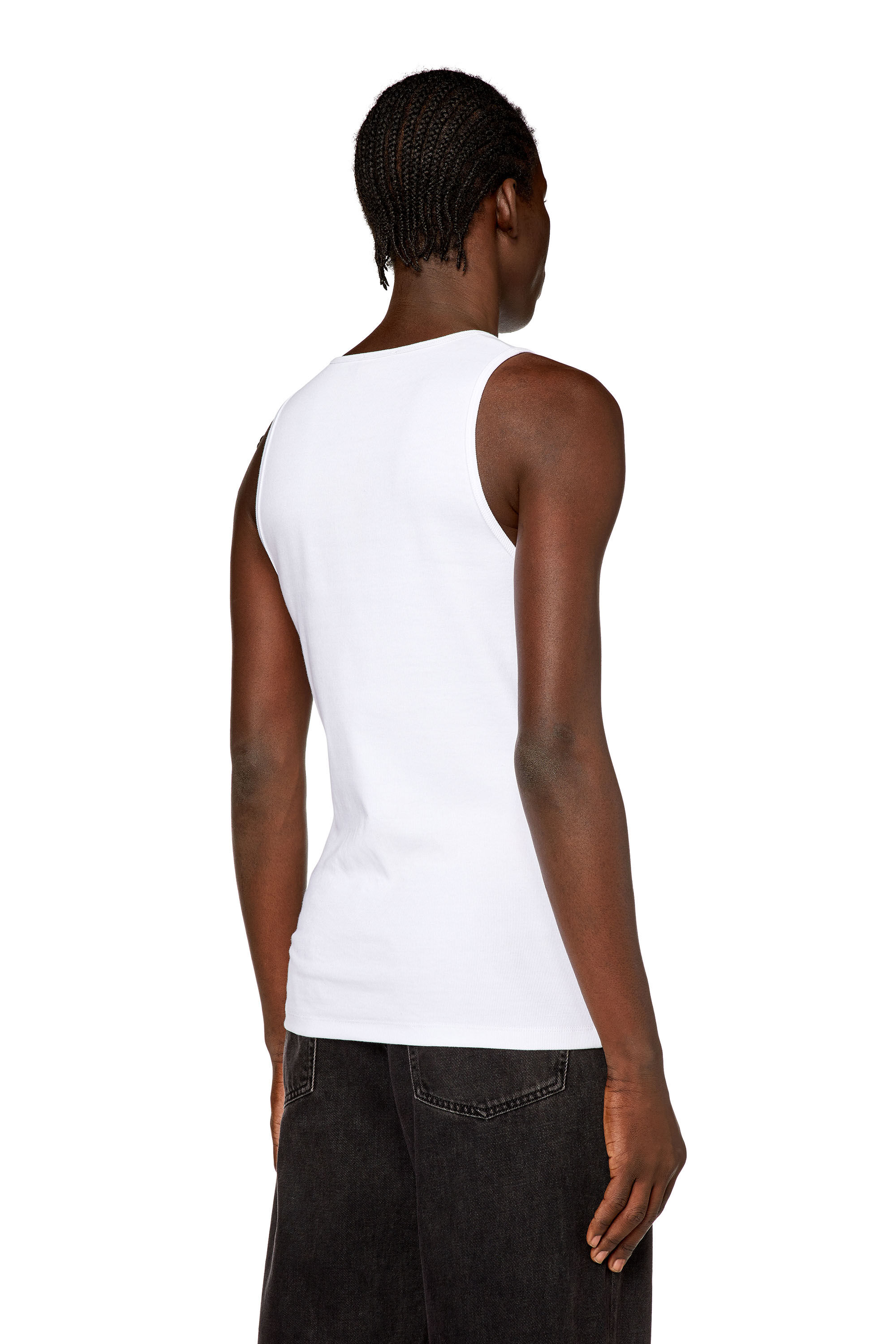 Diesel - T-LIFTY-D, Male Tank top with mini D logo patch in ホワイト - Image 4