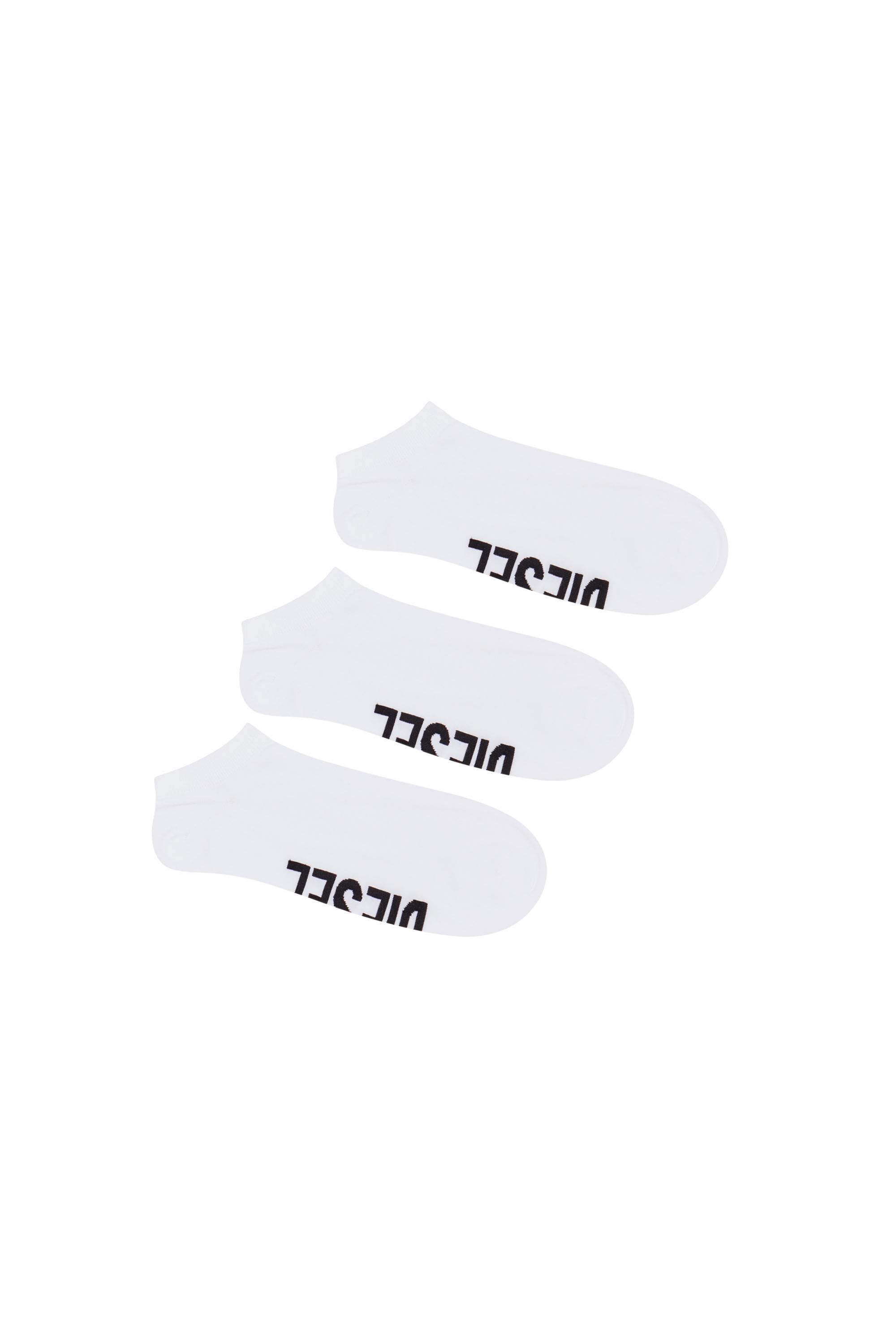 Diesel - SKM-GOST-THREEPACK, Male 3-pack low-cut logo instep socks in ブラック - Image 1
