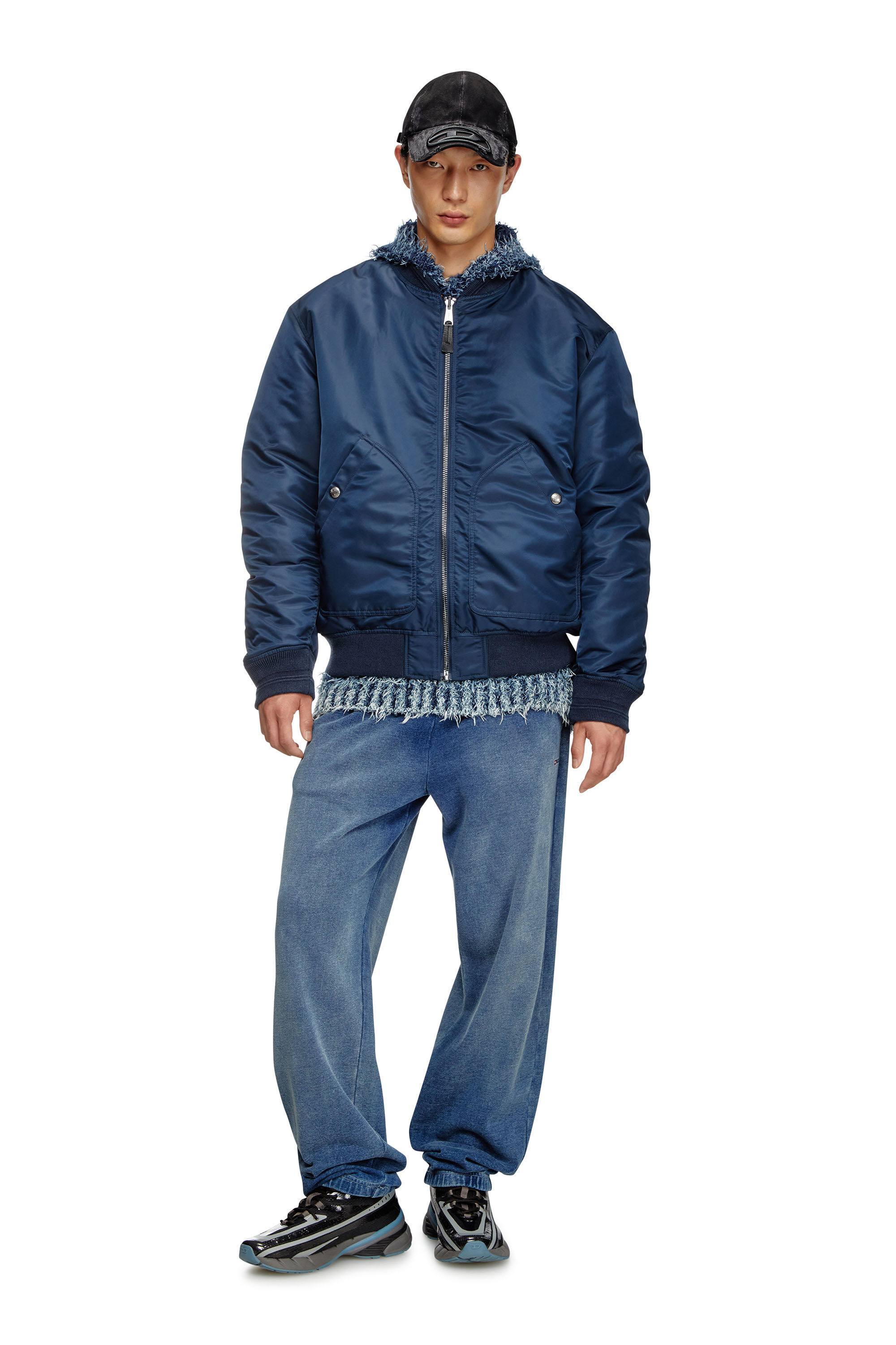 Diesel - J-HELD, Male's Bomber in padded nylon with Oval D in null - 1