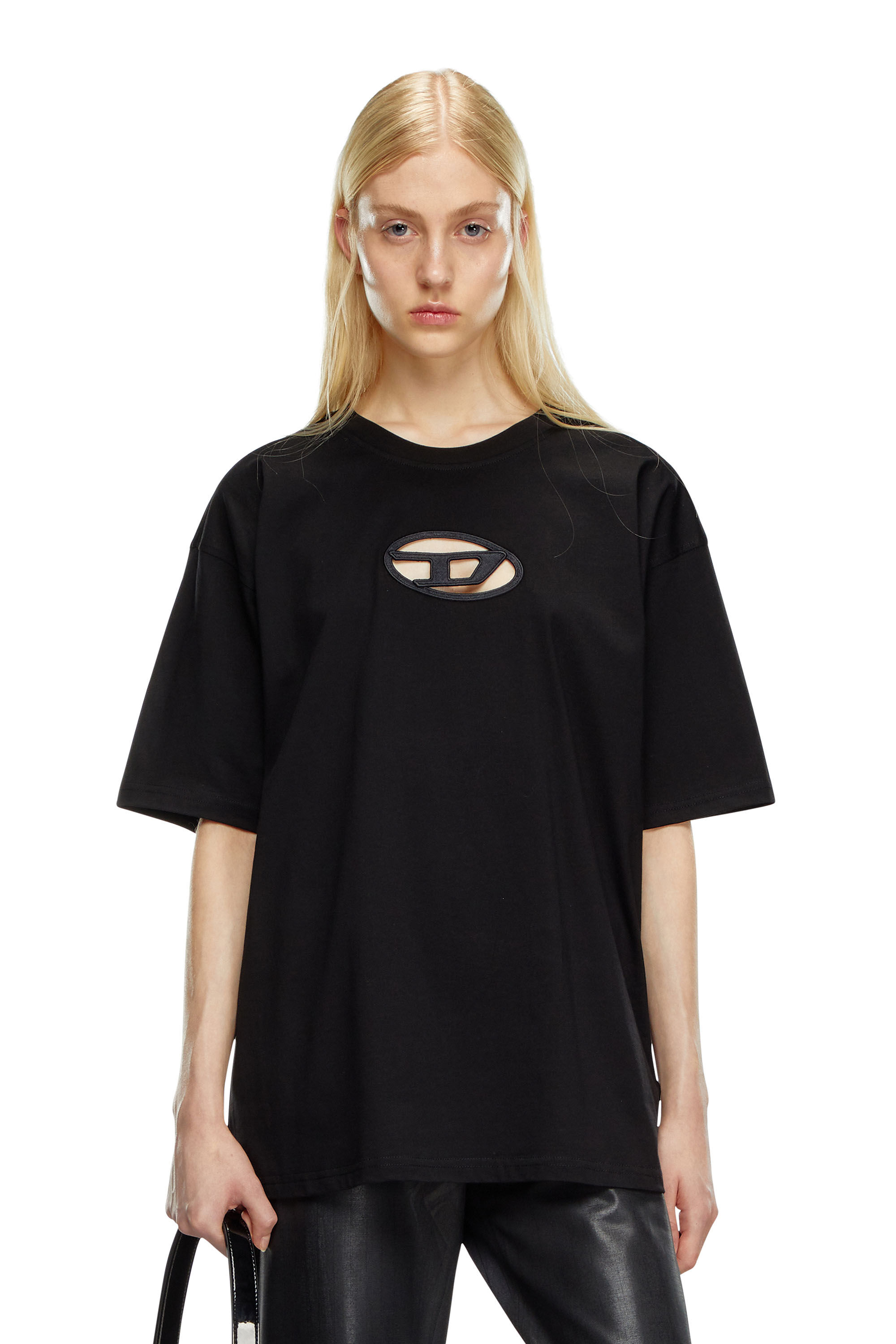 Diesel - T-BOXT-OD, Unisex T-shirt with embroidered Oval D in ブラック - Image 4