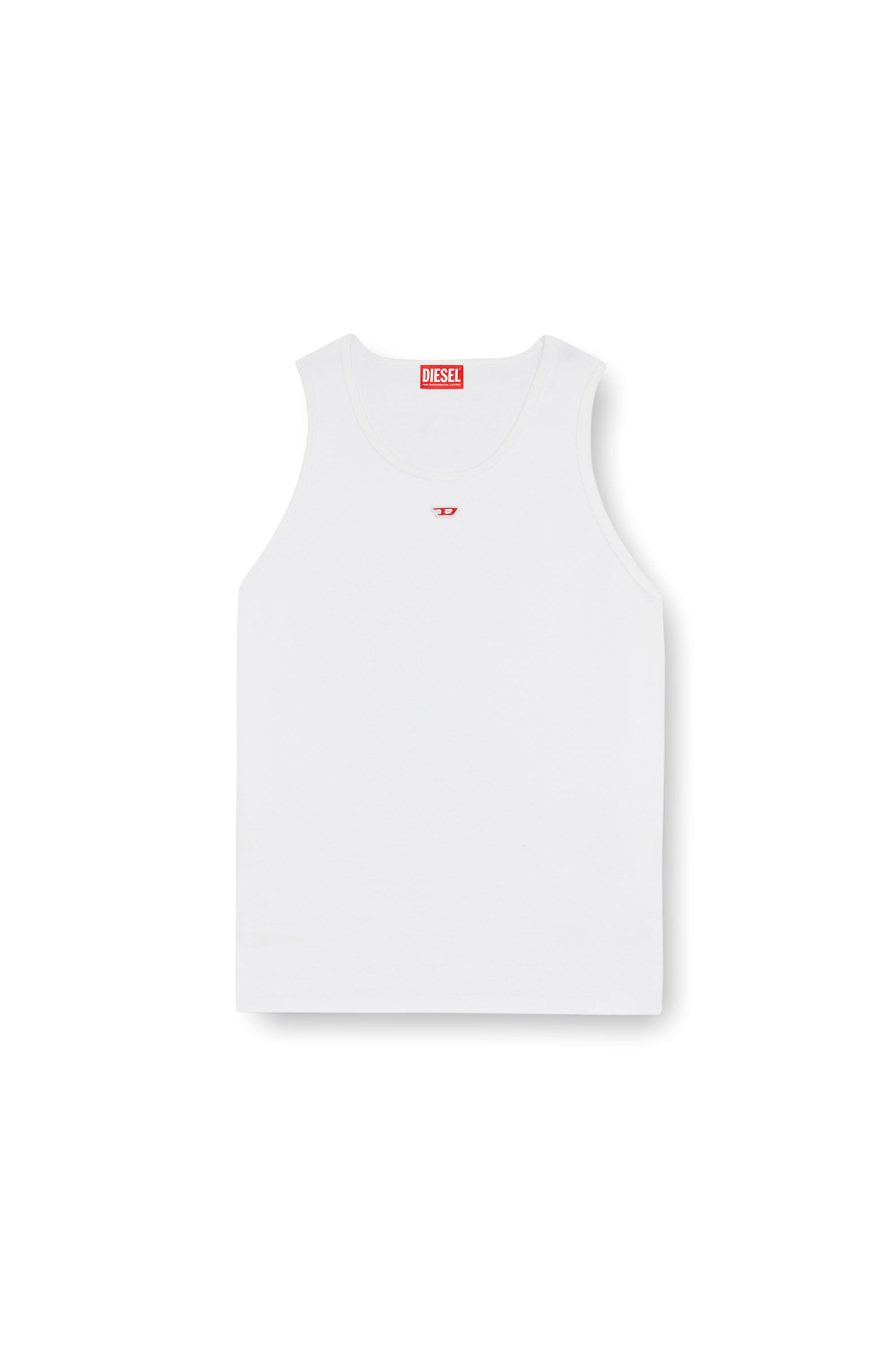 Diesel - T-LIFTY-D, Male Tank top with mini D logo patch in ホワイト - Image 2
