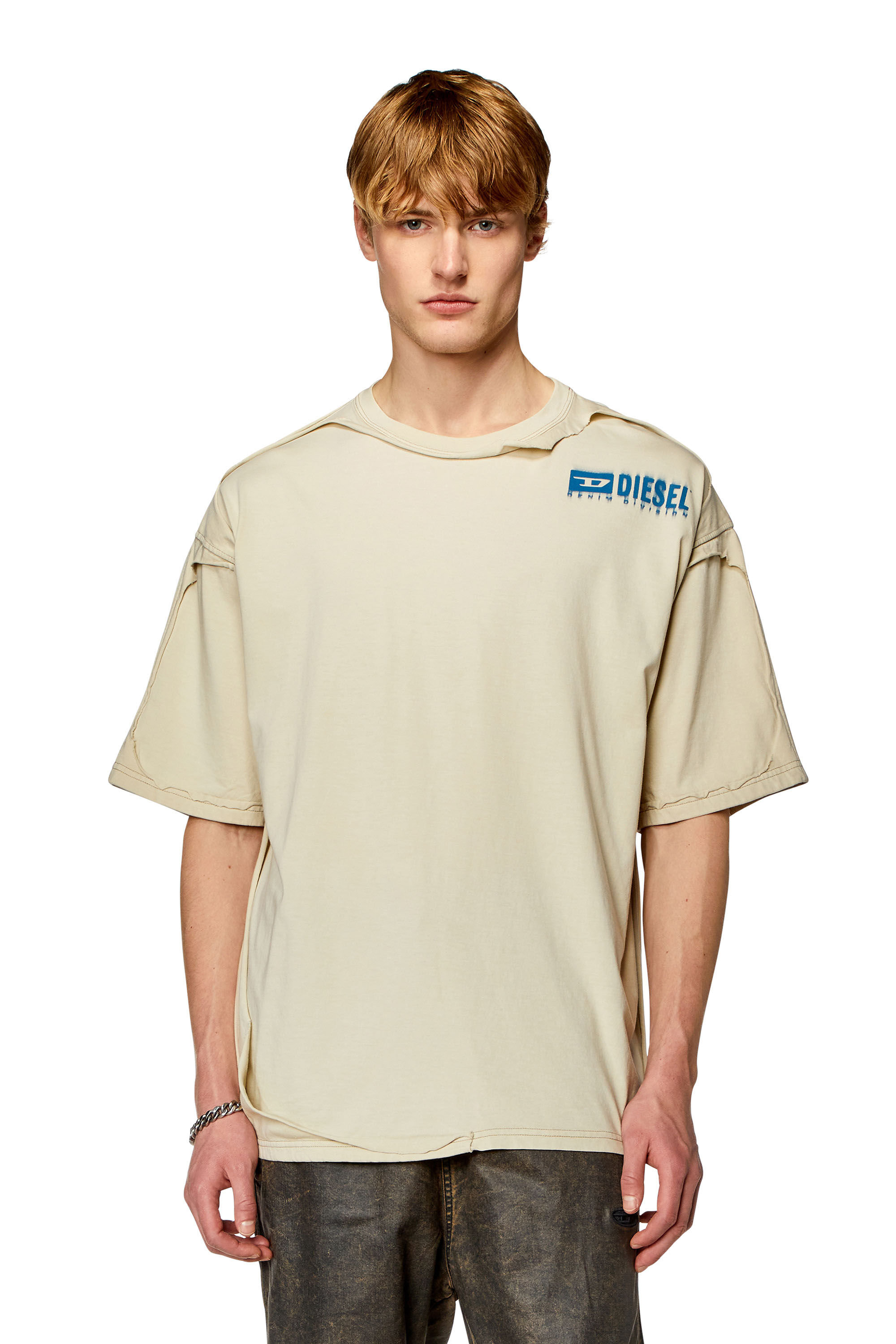 Diesel - T-BOXT-DBL, Male Tシャツ in ベージュ - Image 3
