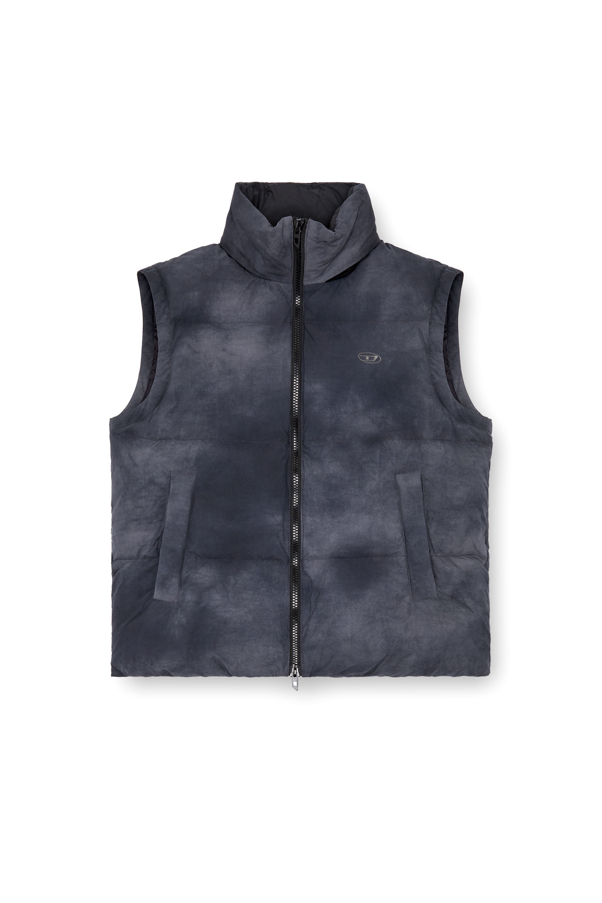 Diesel - W-RAVEEL-SL, Male's Down vest with cloudy effect in ダークグレー - 2