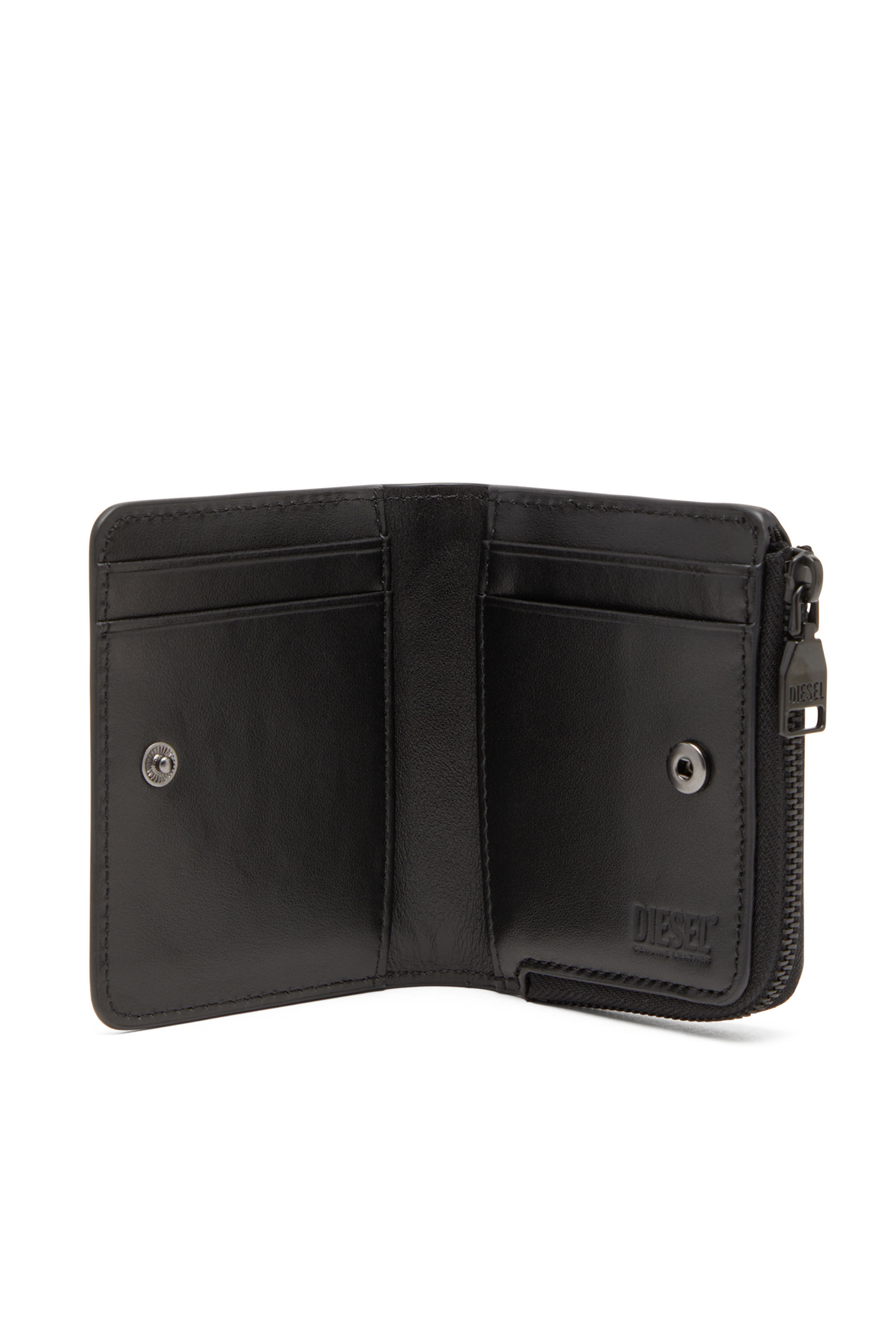 Diesel - HOLI-D CARD HOLDER ZIP L, Unisex Card holder in smooth leather in ブラック - Image 3