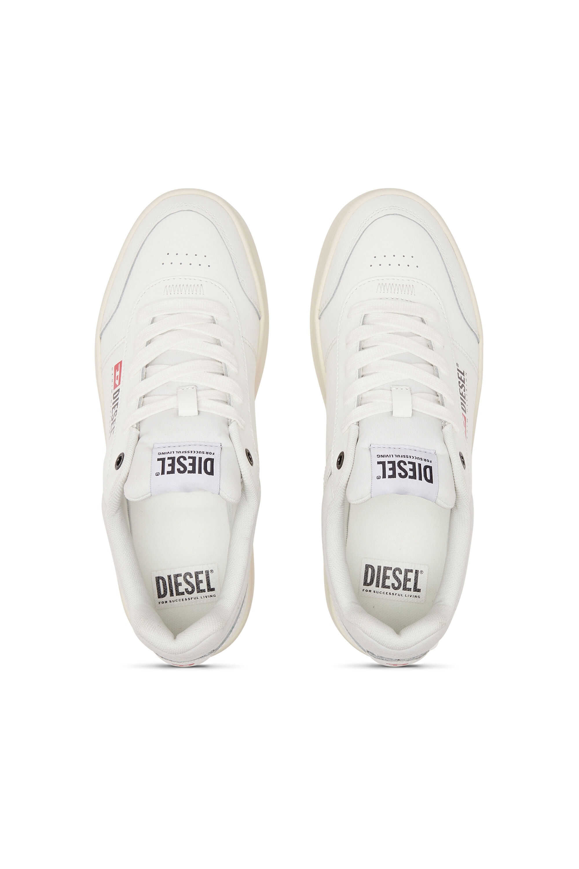 Diesel - S-ATHENE BOLD VTG W, Female S-Athene-Retro platform sneakers in leather in ホワイト - Image 6