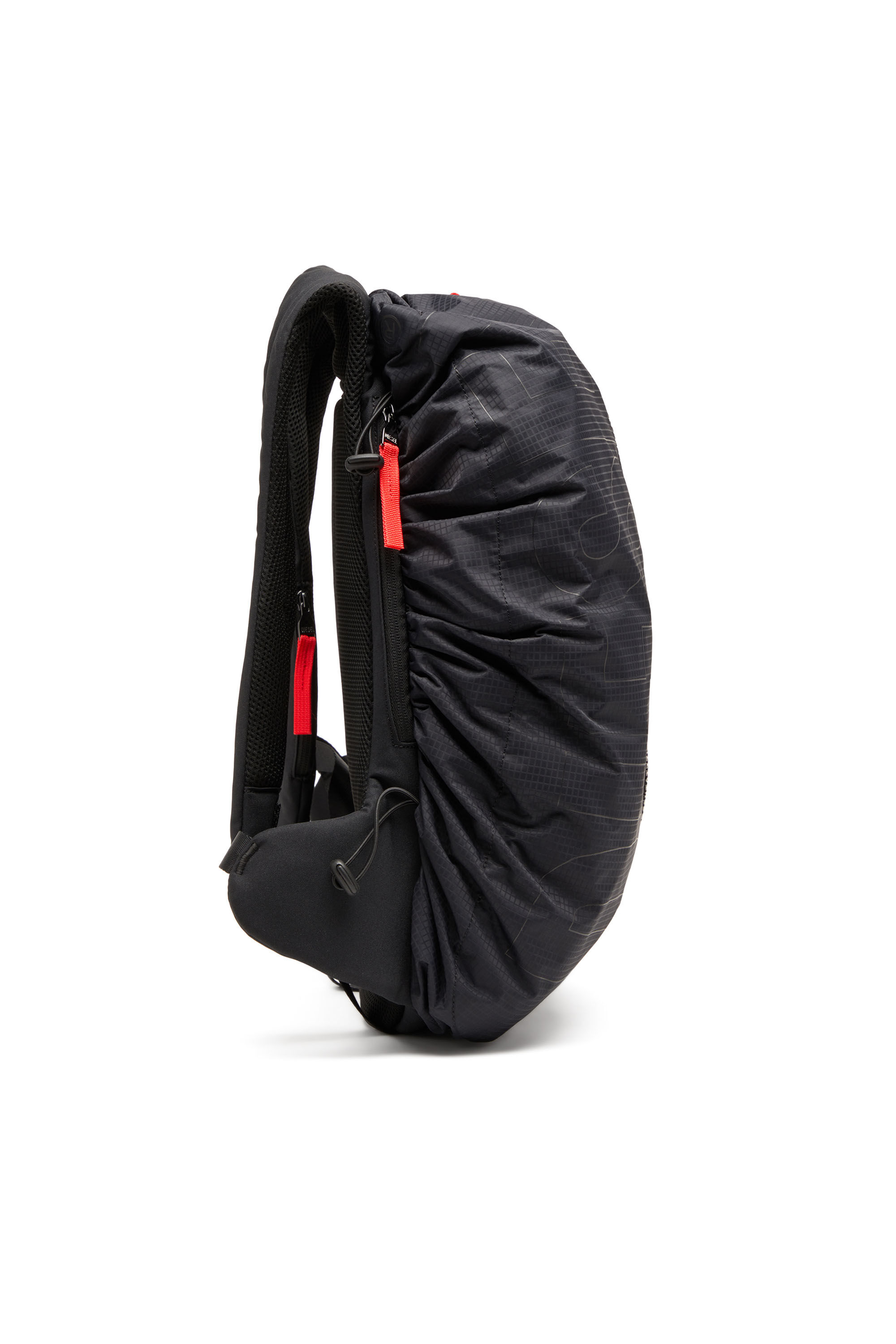 Diesel - ZIP-D BACKPACK X, Male Backpack in check-jacquard shell in ブラック - Image 4