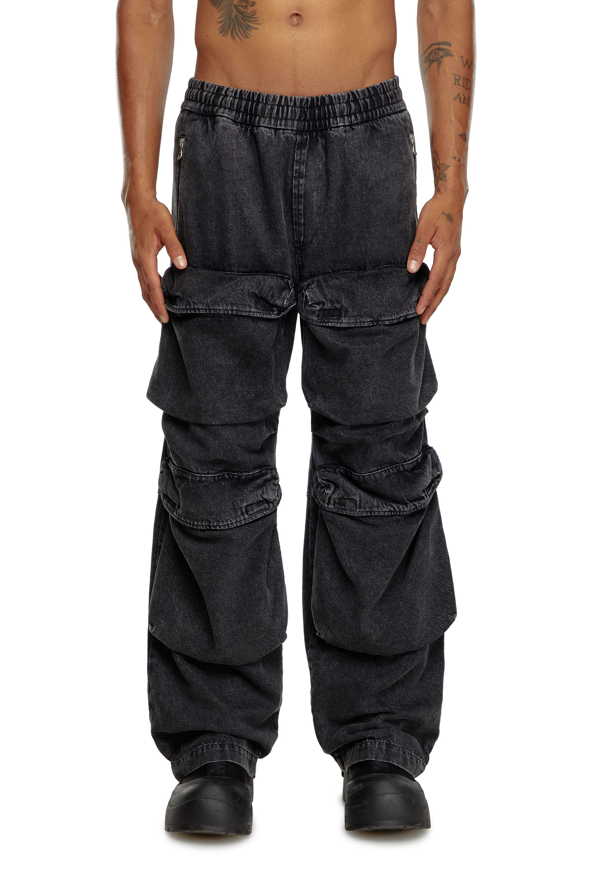 Diesel - Male Straight Jeans D-Baertson 0CBDH, ブラック/ダークグレー - Image 3