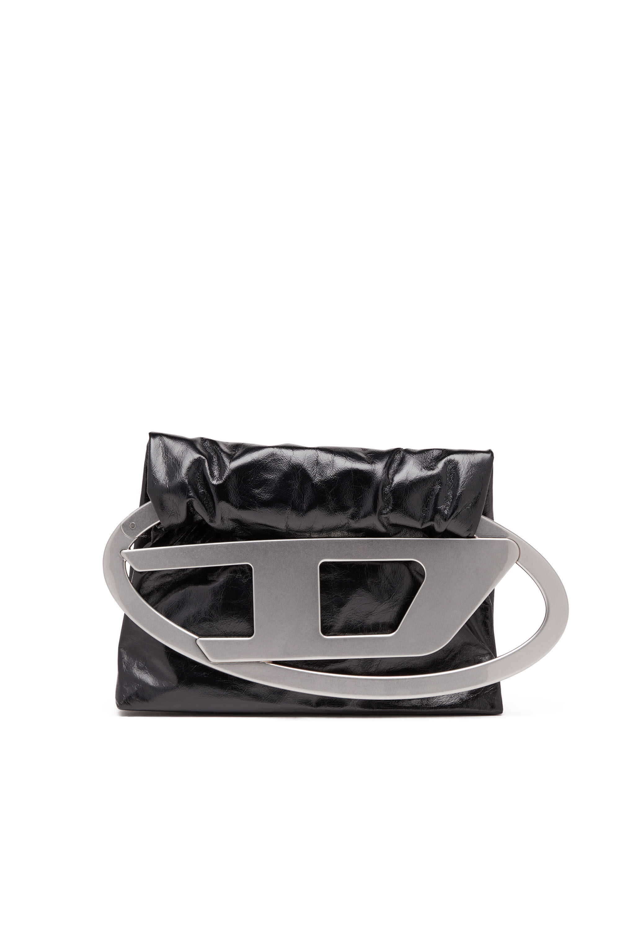Diesel - BIG-D POUCH, Female Big-D-Clutch bag in crinkled leather in ブラック - Image 2