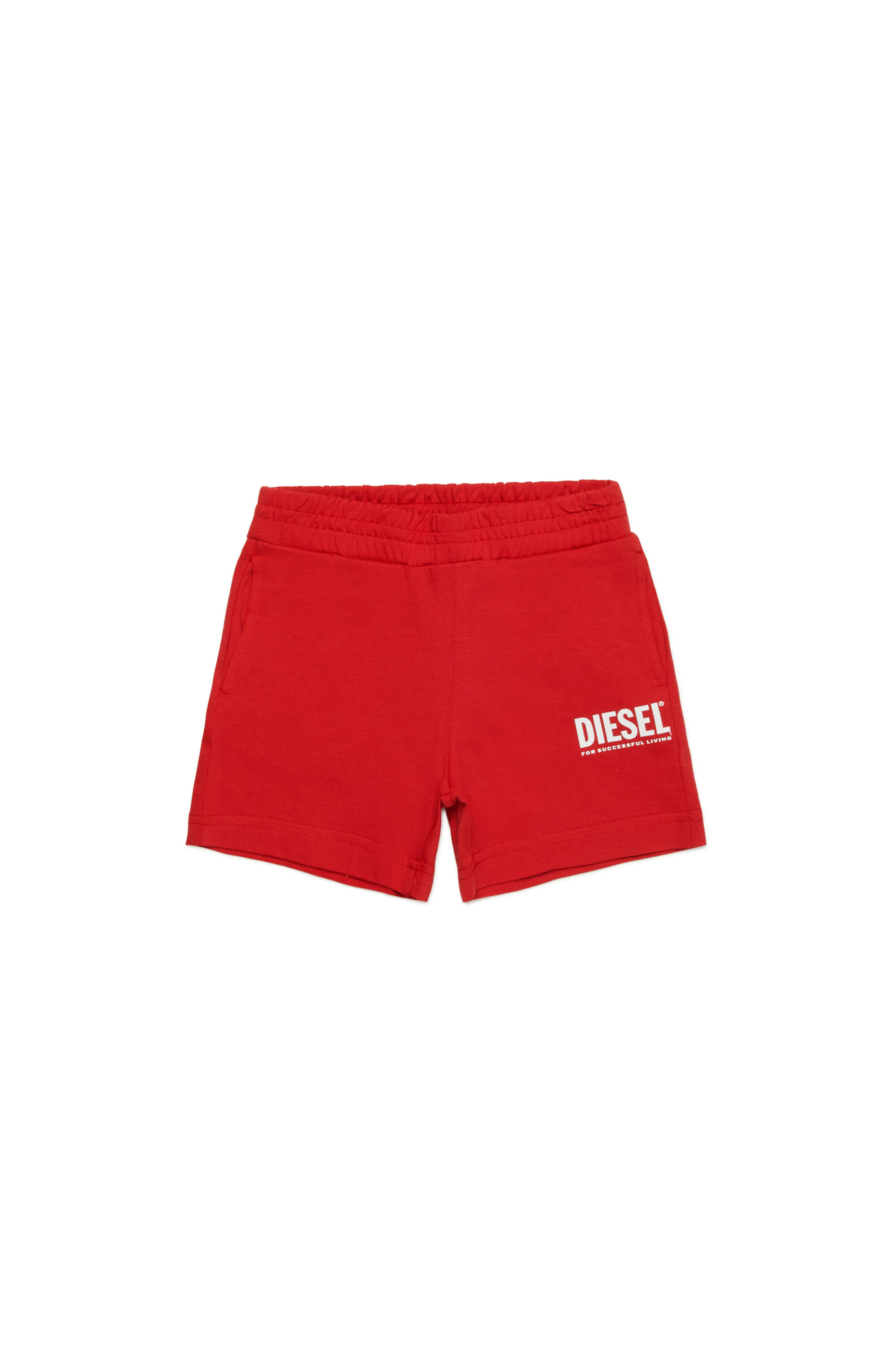 Diesel - PSORTB, Unisex Cotton shorts with logo print in レッド - Image 1