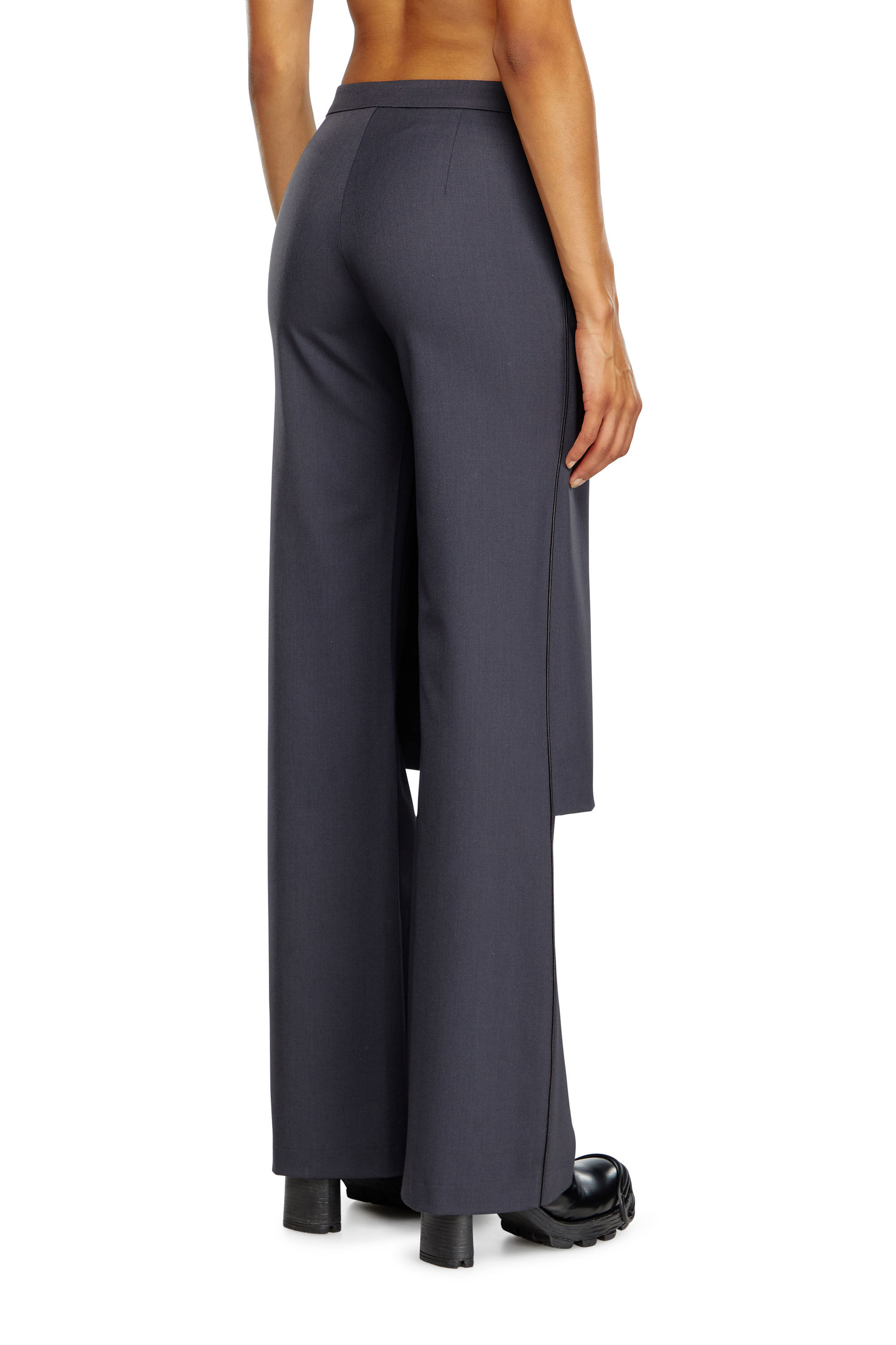 Diesel - P-EARL, Female Hybrid skirt-pants in wool blend in グレー - Image 5