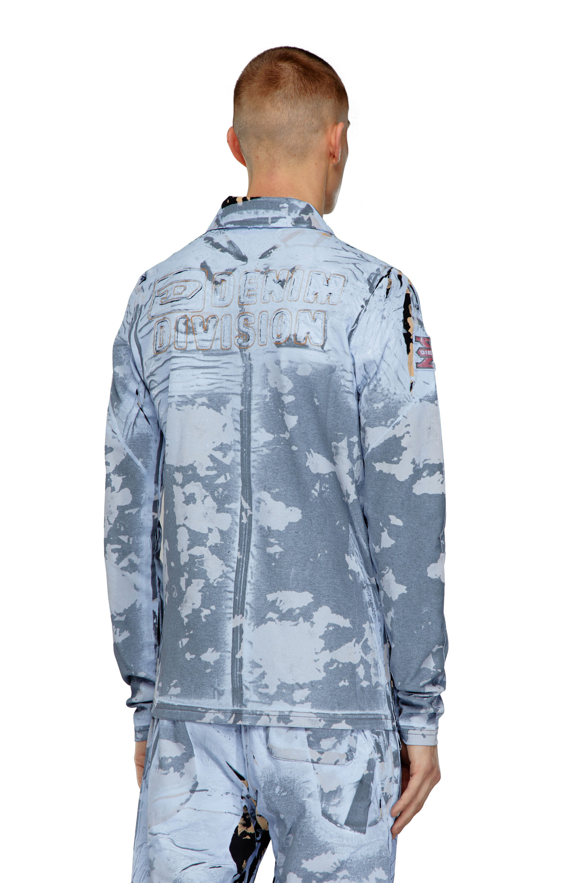 S-CORSE-P1 Zip shirt in coated jersey｜ブルー｜ウィメンズ｜DIESEL