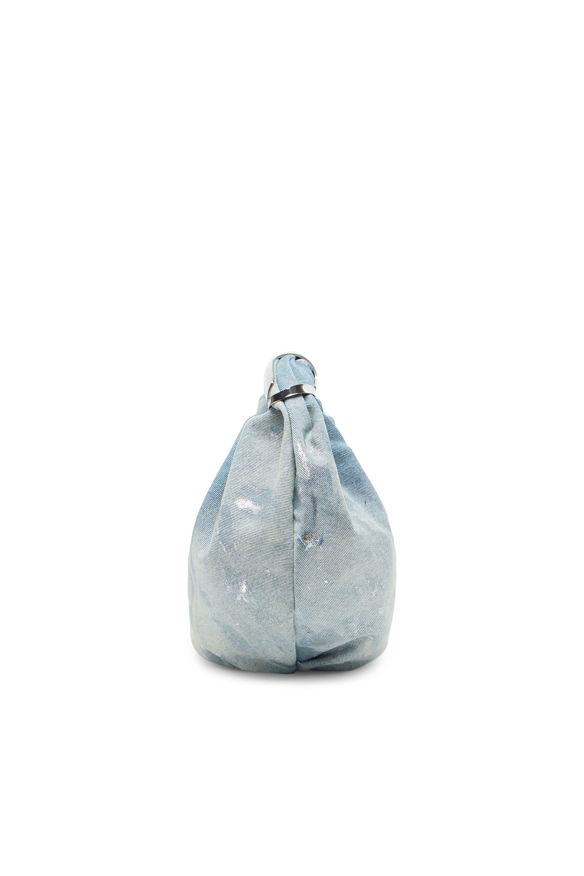 Diesel - GRAB-D HOBO M, Female Grab-D M-Hobo bag in reflective solarised denim in ブルー - Image 4