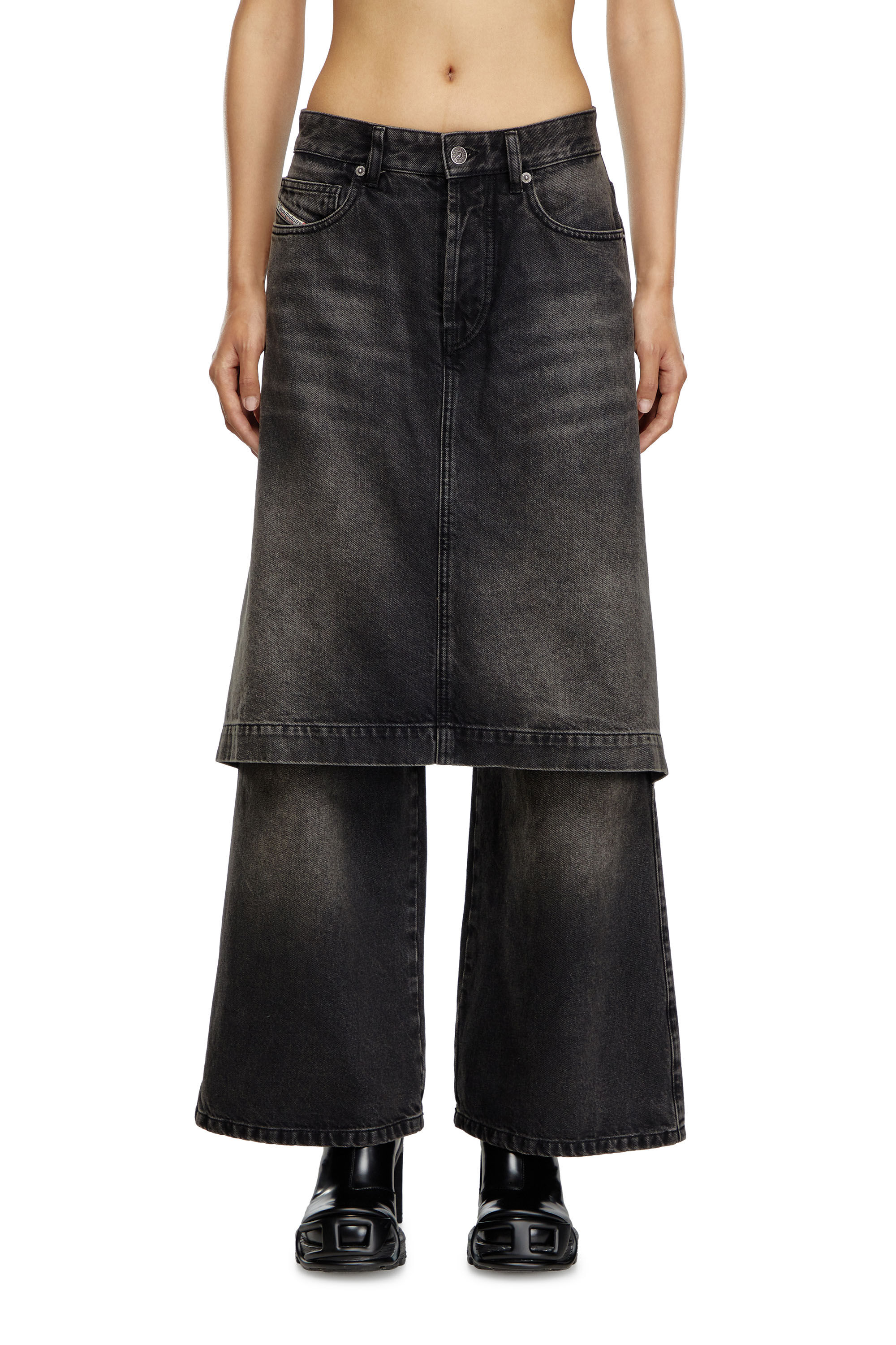 Diesel - Female Straight Jeans D-Syren 0CBDG, ブラック/ダークグレー - Image 3