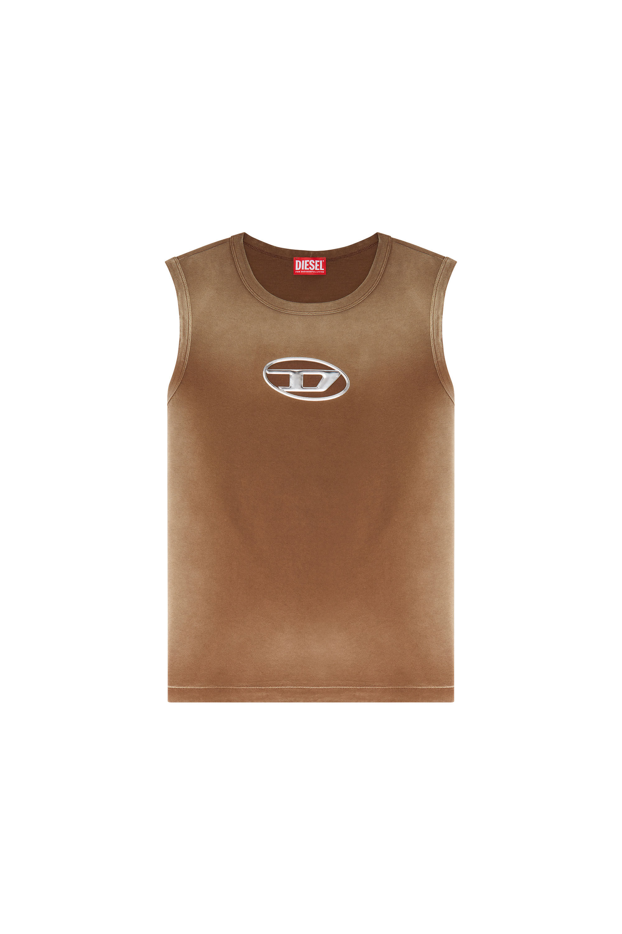 T-BRICO Faded tank top with puffy Oval D｜ブラウン｜メンズ｜DIESEL