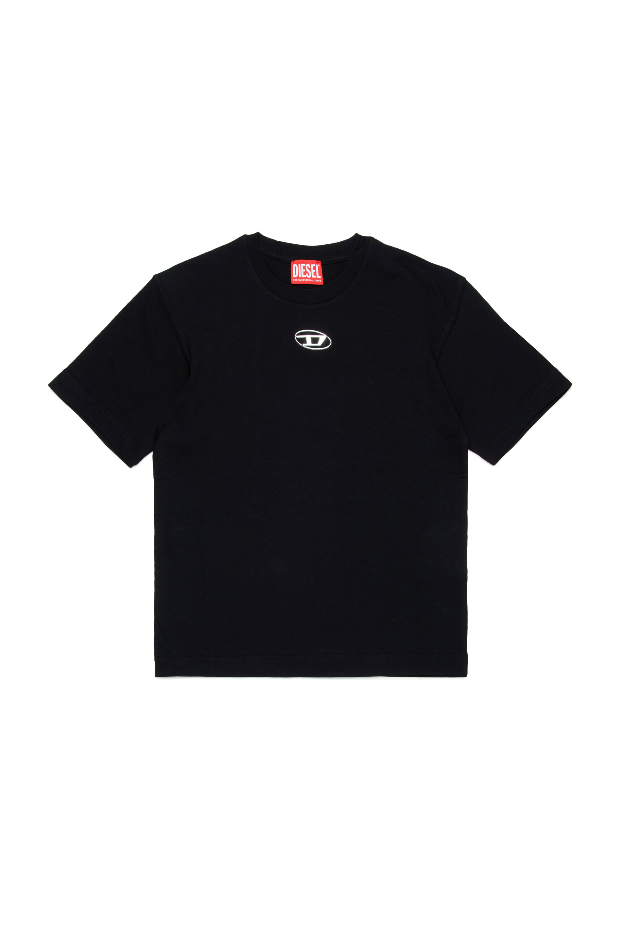 Diesel - TMARCUS OVER, Male T-shirt with metallic Oval D in ブラック - Image 1