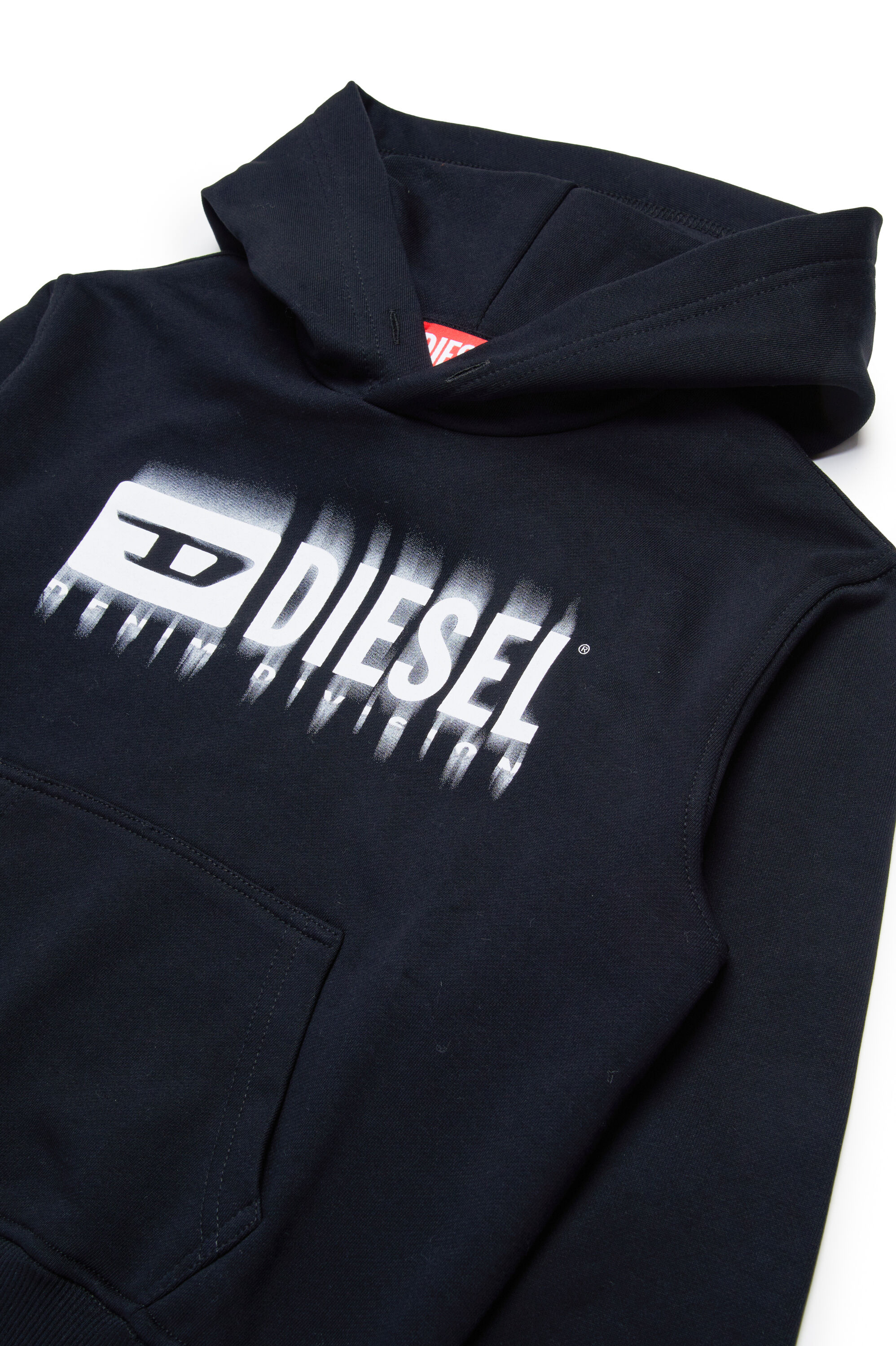 Diesel - SGINNHOODL5 OVER, Male Hoodie with smudged logo in ブラック - Image 3