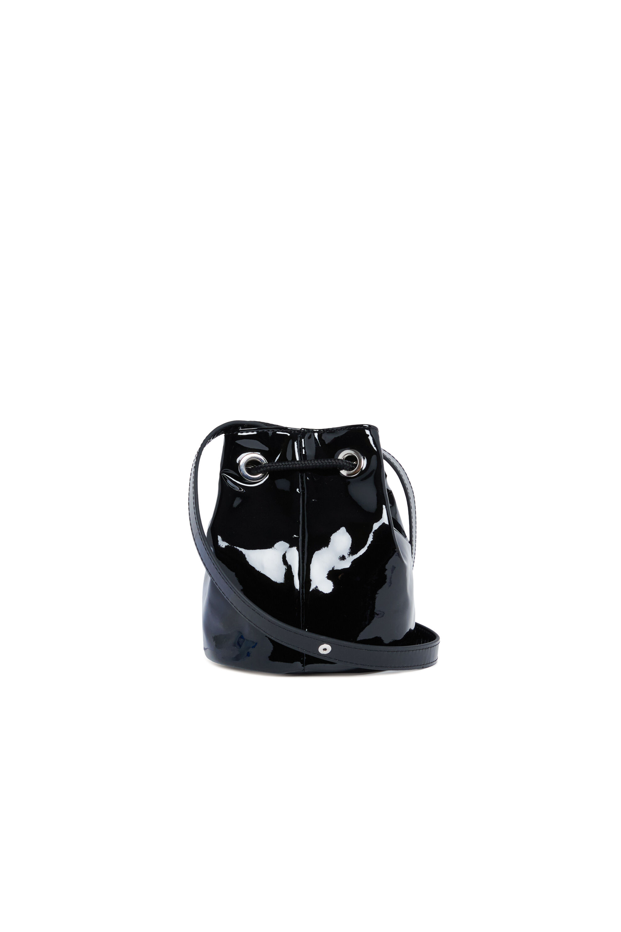 Diesel - WELLTYX, Female Shiny bucket bag in coated PU in ブラック - Image 2