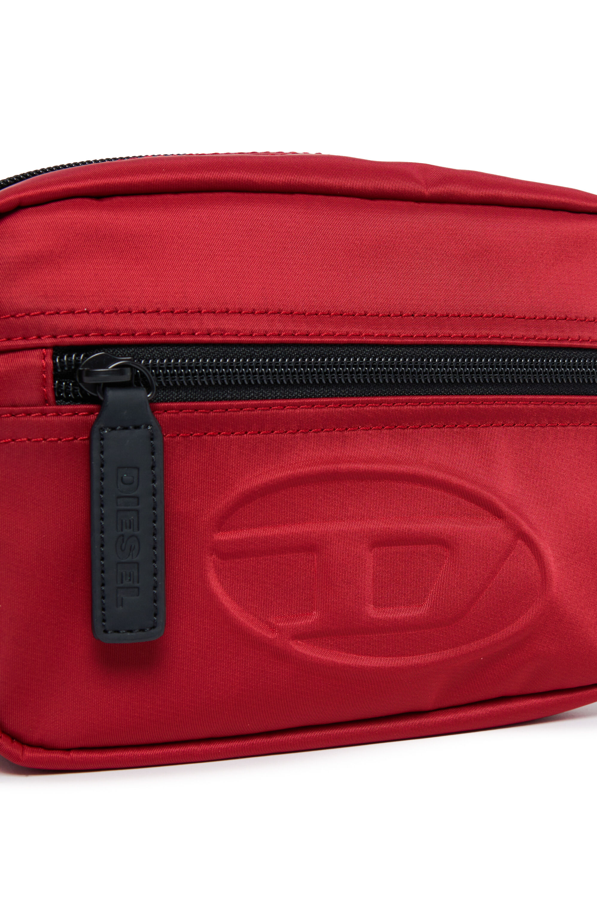 Diesel - WDEMBOSSED, Unisex Nylon belt bag with embossed logo in レッド - Image 4