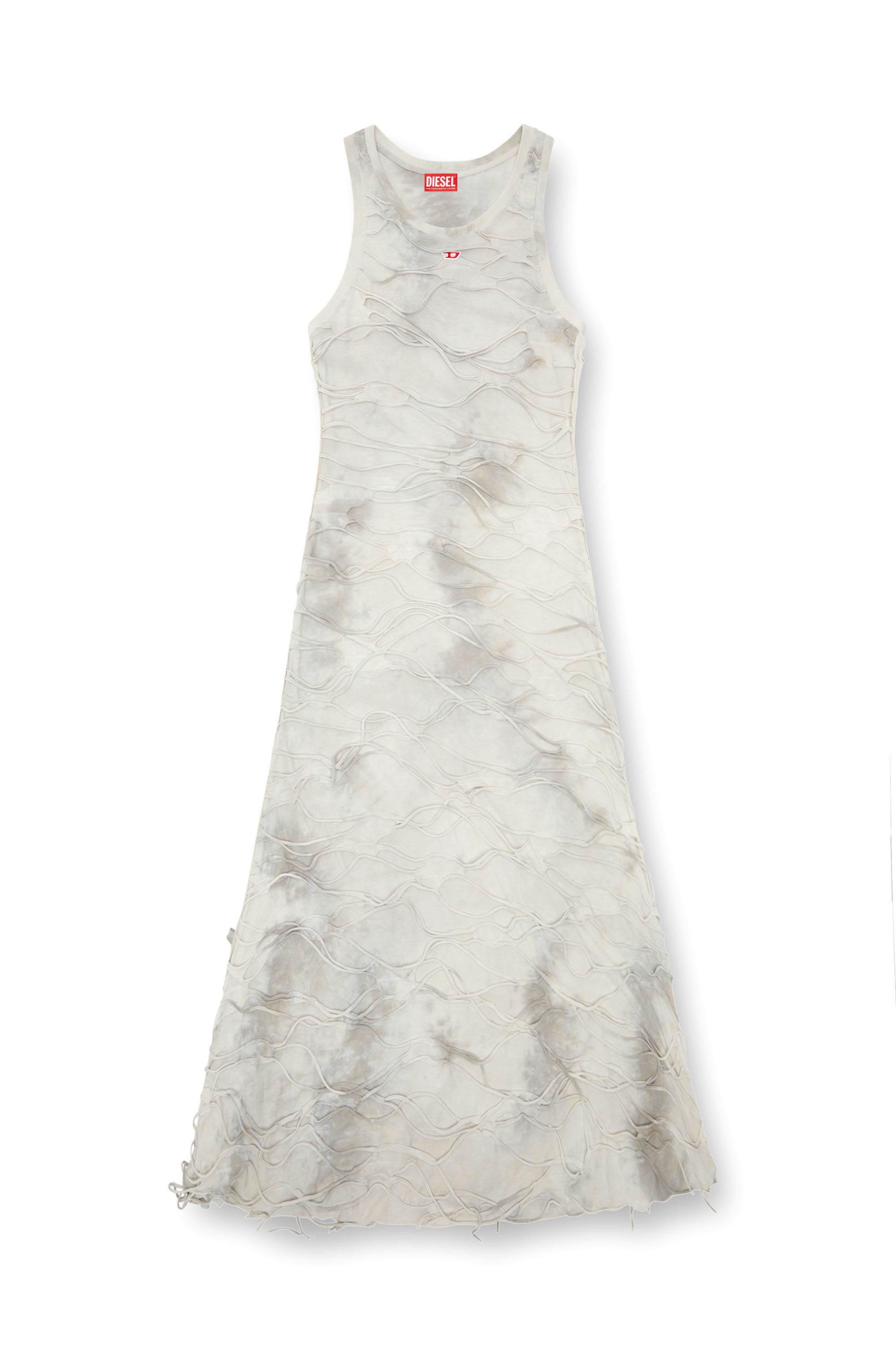 Diesel - D-JARAL, Female Long tank dress with floating strands in グレー - Image 2