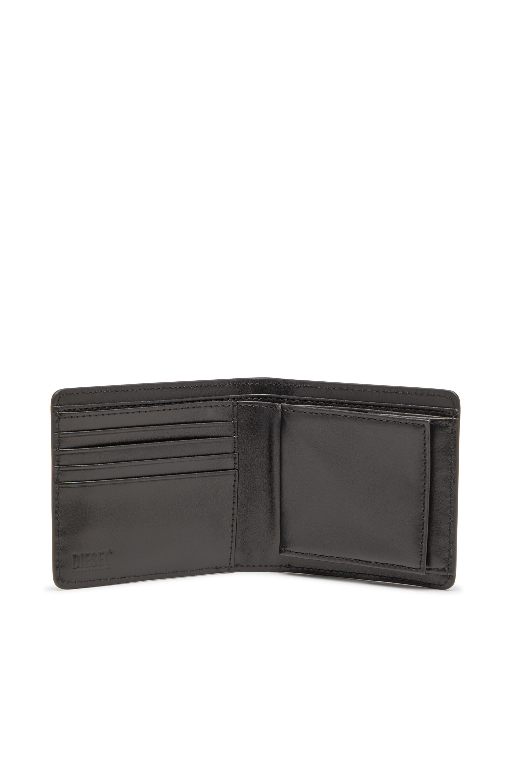 Diesel - HOLI-D BI FOLD COIN S 3D, Unisex Bi-fold wallet in bonded neoprene in ブラック - Image 3