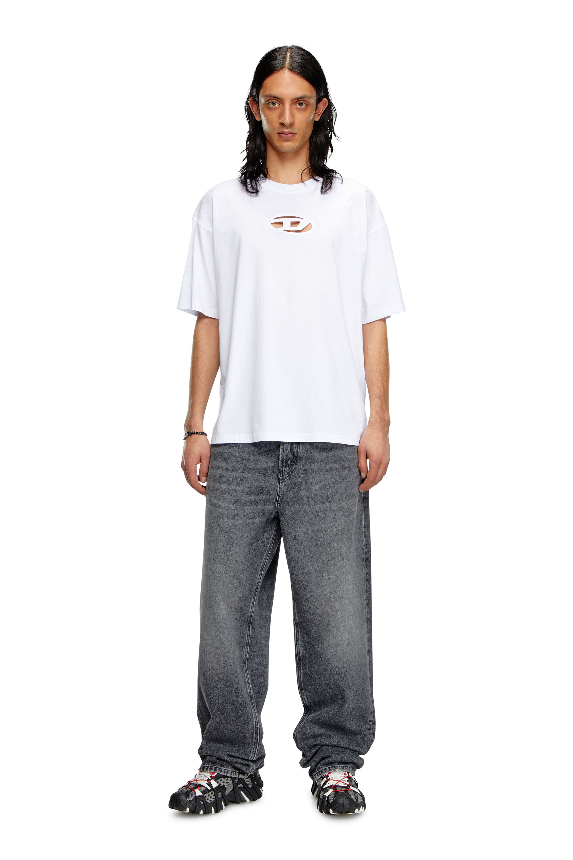 Diesel - T-BOXT-OD, Unisex T-shirt with embroidered Oval D in ホワイト - Image 3
