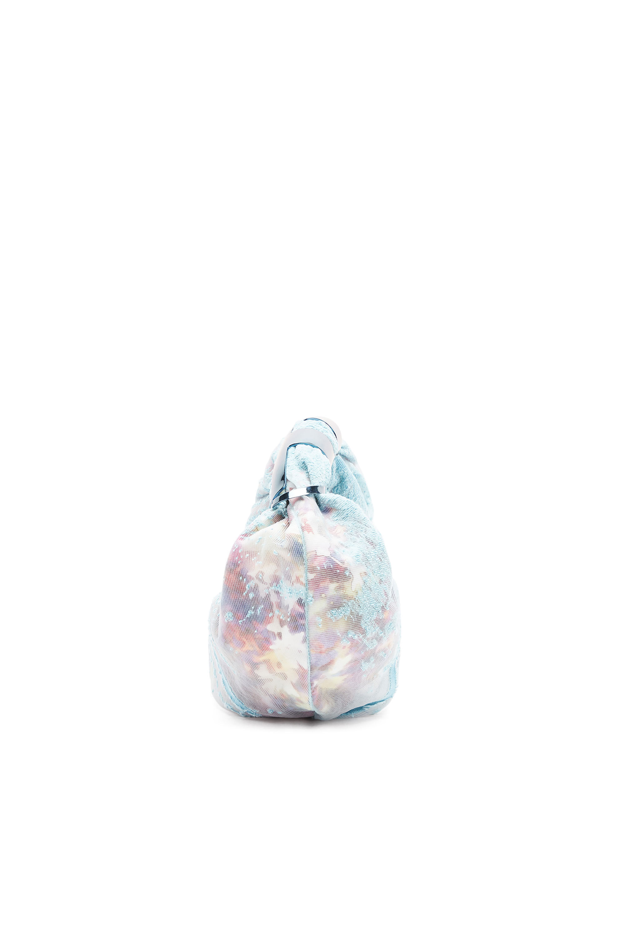 Diesel - GRAB-D HOBO S, Female Grab-D S-Hobo bag in flower devoré denim in ブルー - Image 4