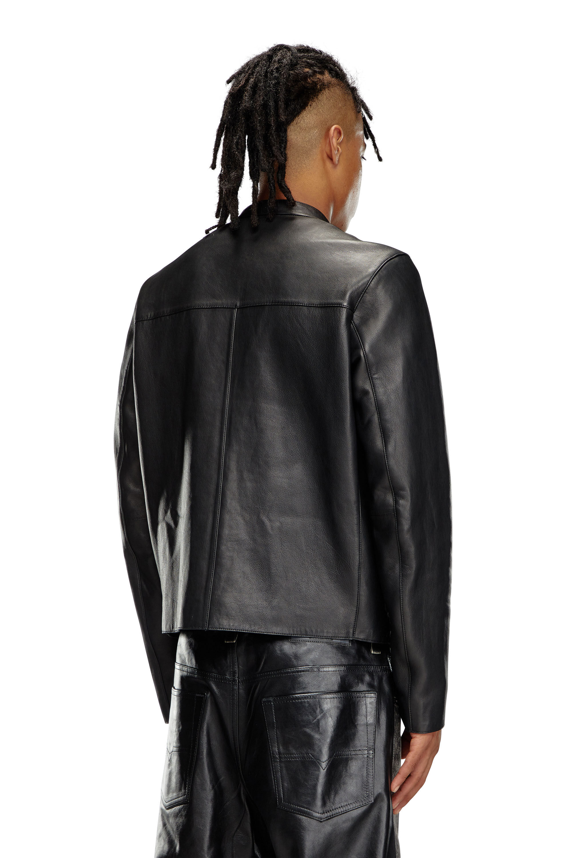 Diesel - L-MET-VERT, Male's Biker jacket with 3D effect logo in ブラック - 5