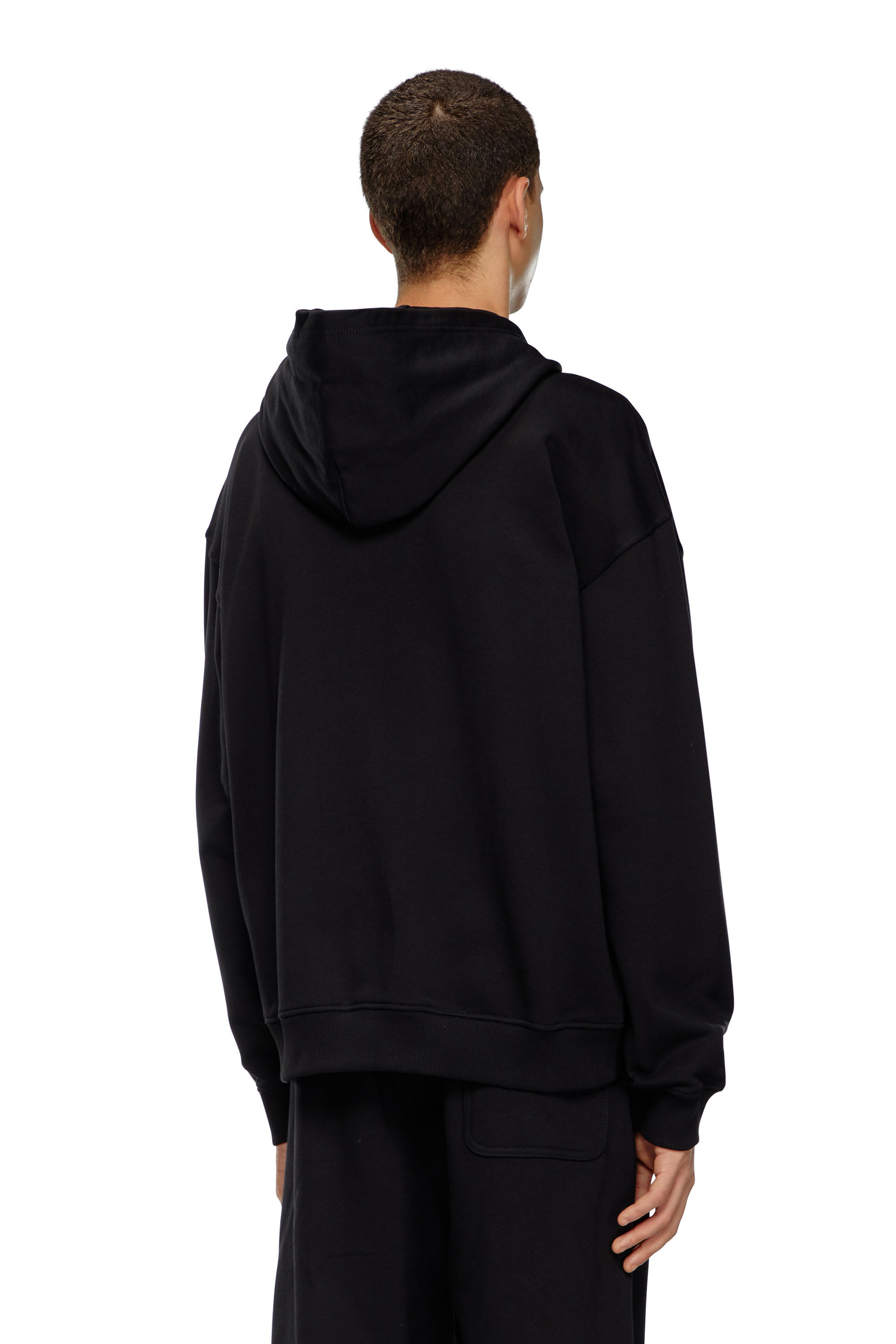 Diesel - S-BOXT-HOOD-ZIP-DIV, Male Zip-up hoodie with Diesel embroidery in ブラック - Image 4