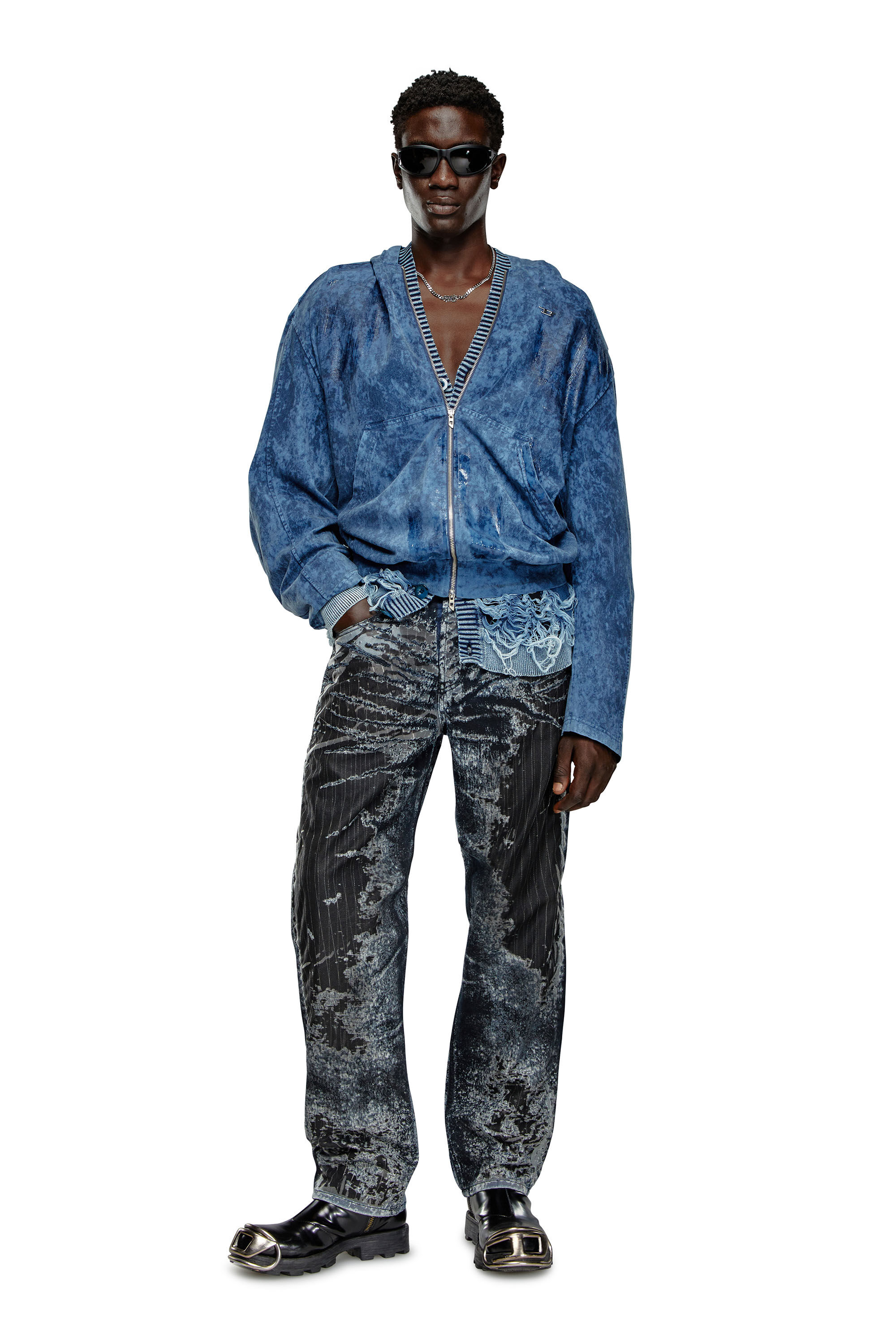 ストレート Jeans - 2010 D-Macs | ブラック/ ダークグレー | メンズ 