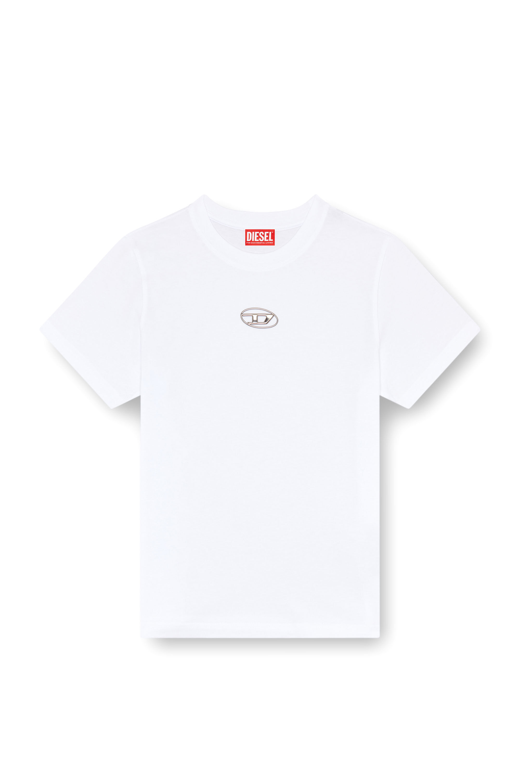 Diesel - T-REGS-OD, Female T-shirt with metallic Oval D print in ホワイト - Image 2