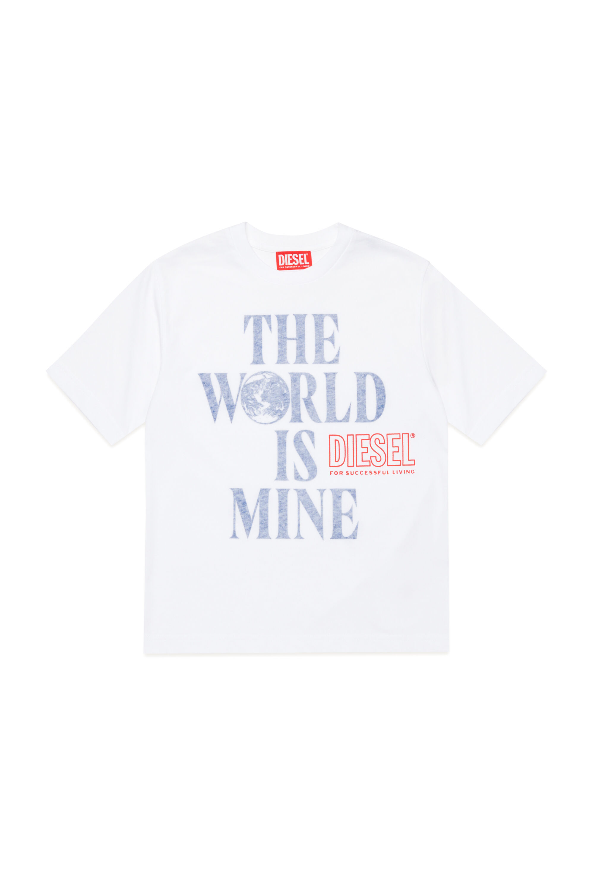 Diesel - TWASHL7 OVER, Male's T-shirt with World is Mine logo in ホワイト - 1