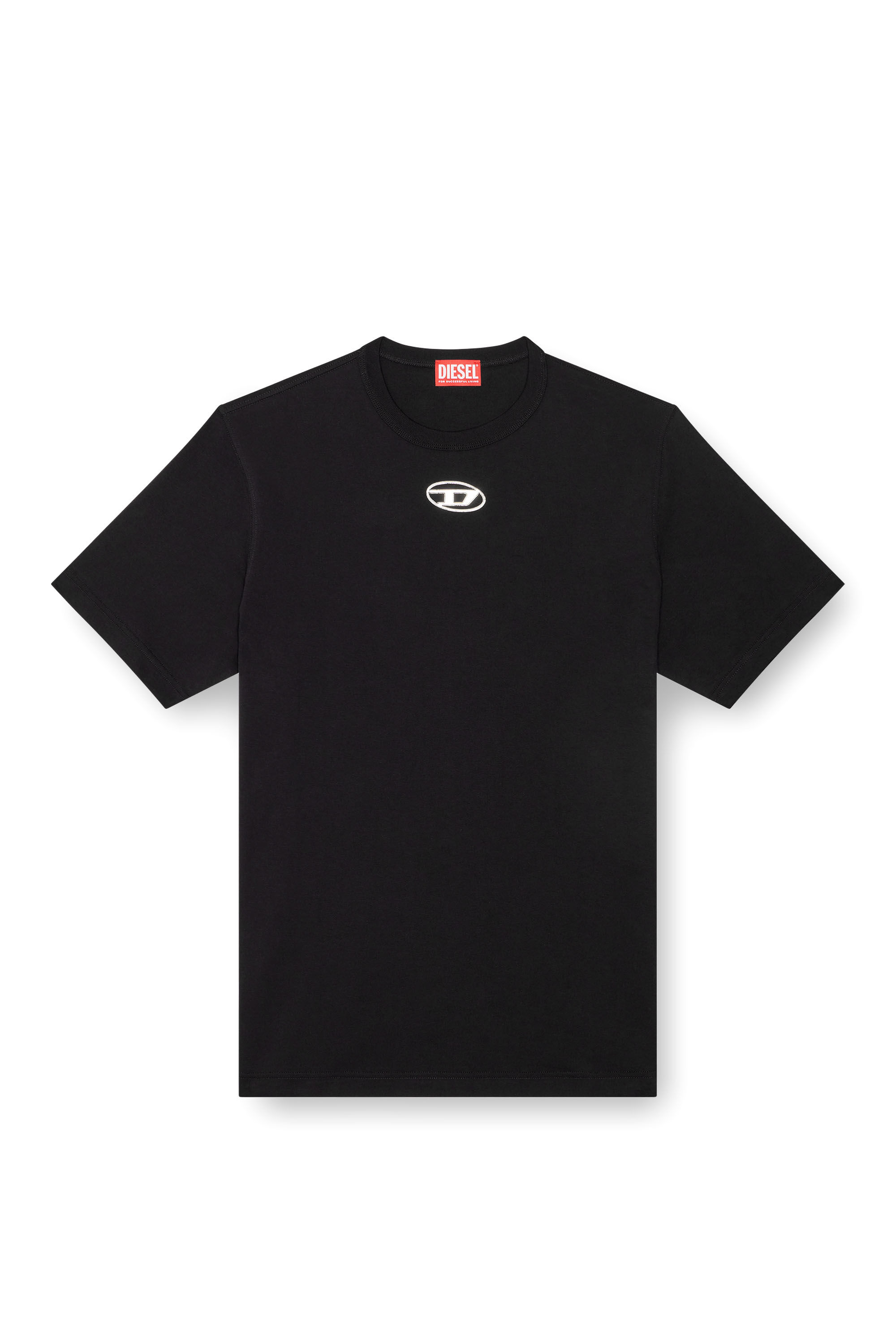 Diesel - T-ADJUST-OD, Male's T-shirt with injection moulded logo in ブラック - 2