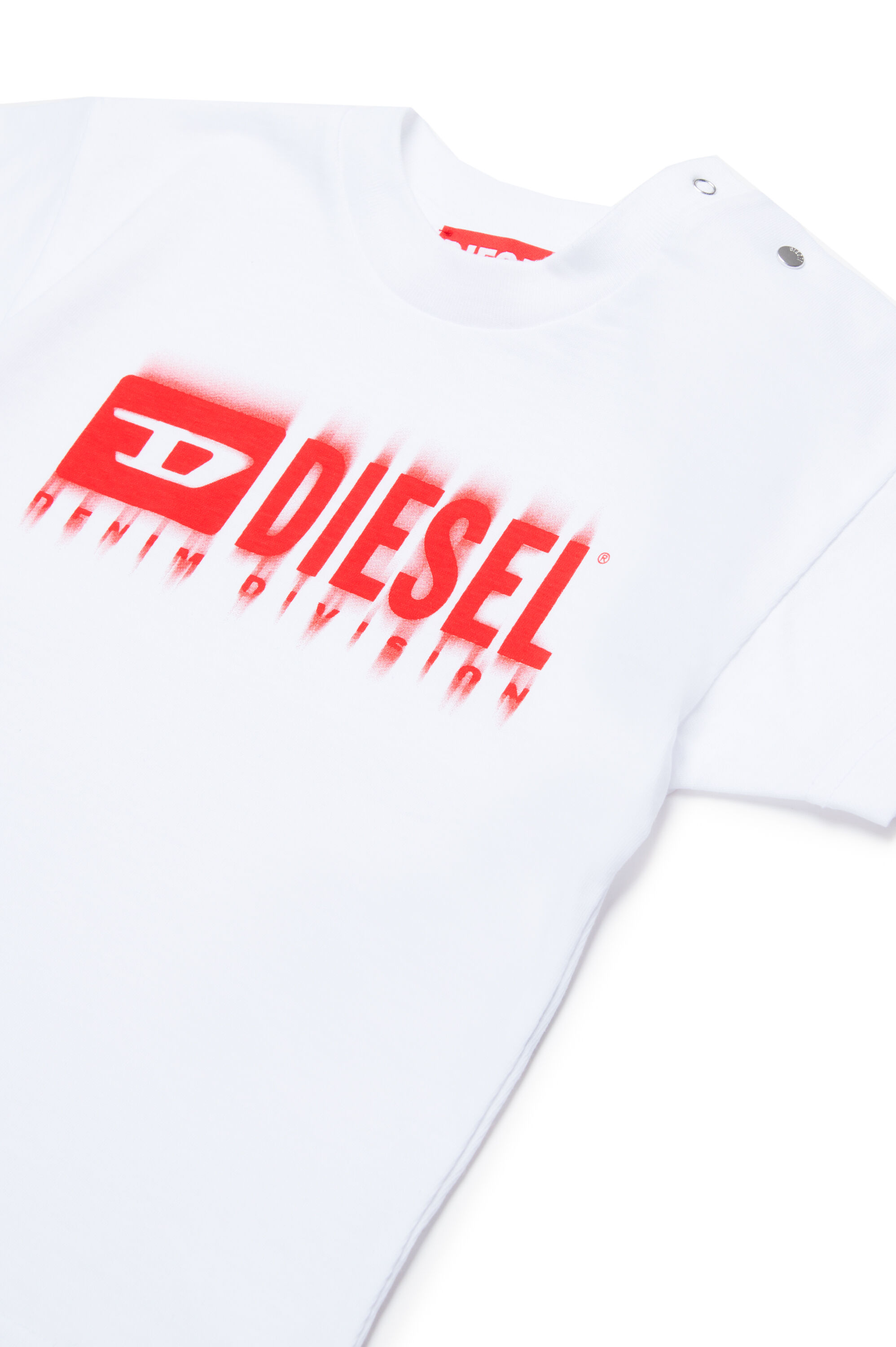 Diesel - TDIEGORL6MAB, Unisex T-shirt with smudged logo in ホワイト - Image 3