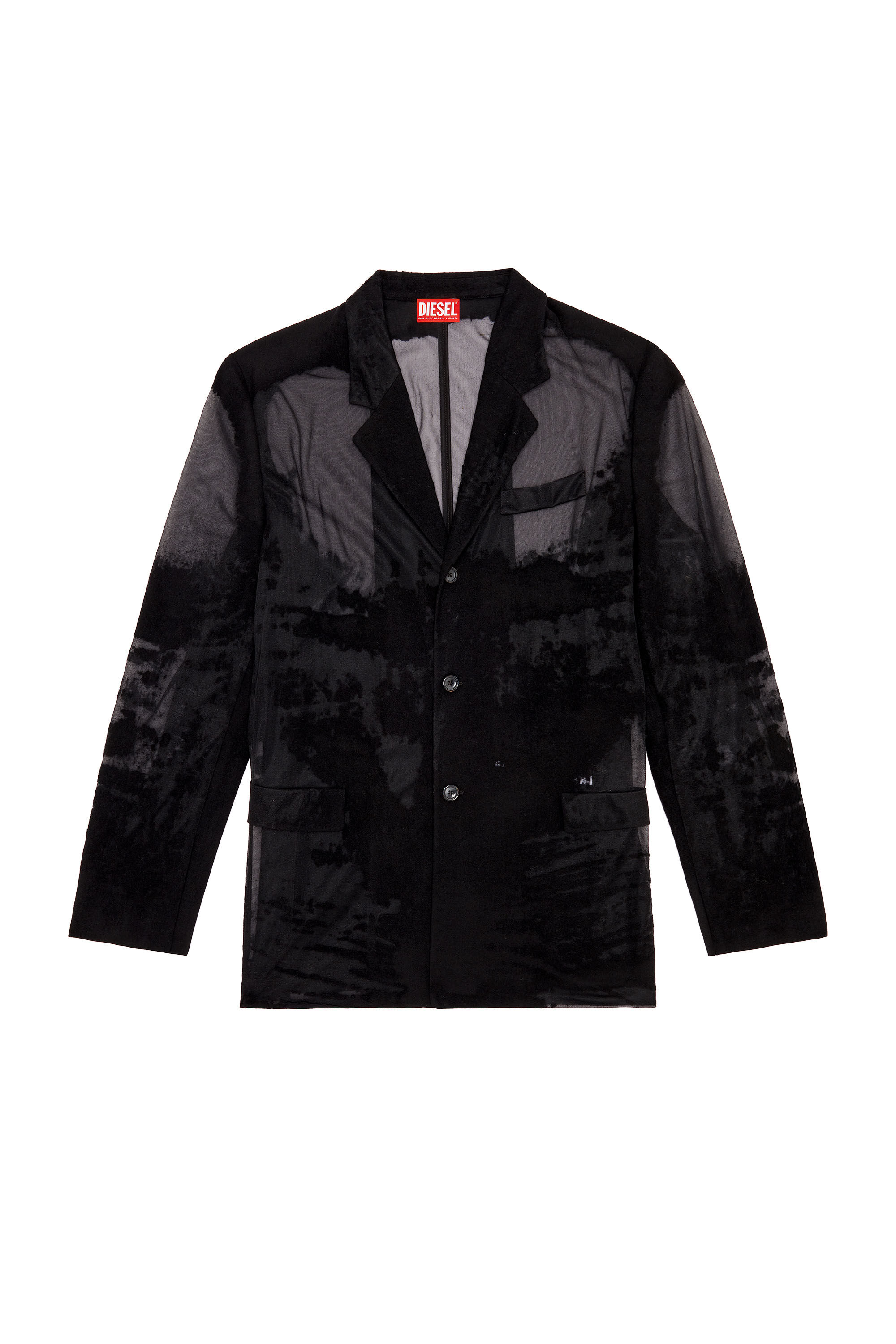 Diesel - J-REG, Male Tailored jacket in devoré cool wool in ブラック - Image 2
