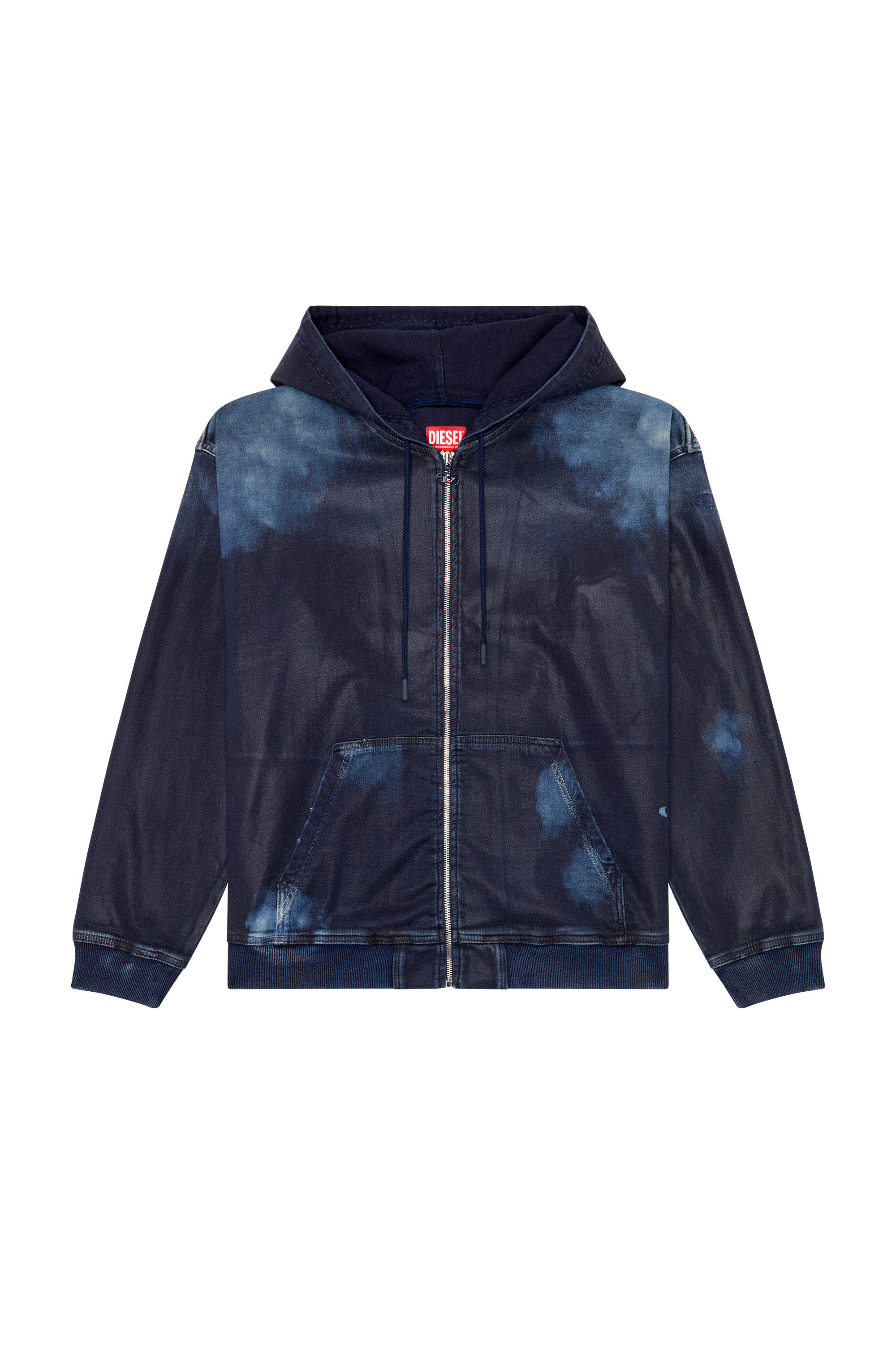 D-GIR-S TRACK Zip-up hoodie in coated Track Denim｜ブルー｜メンズ ...