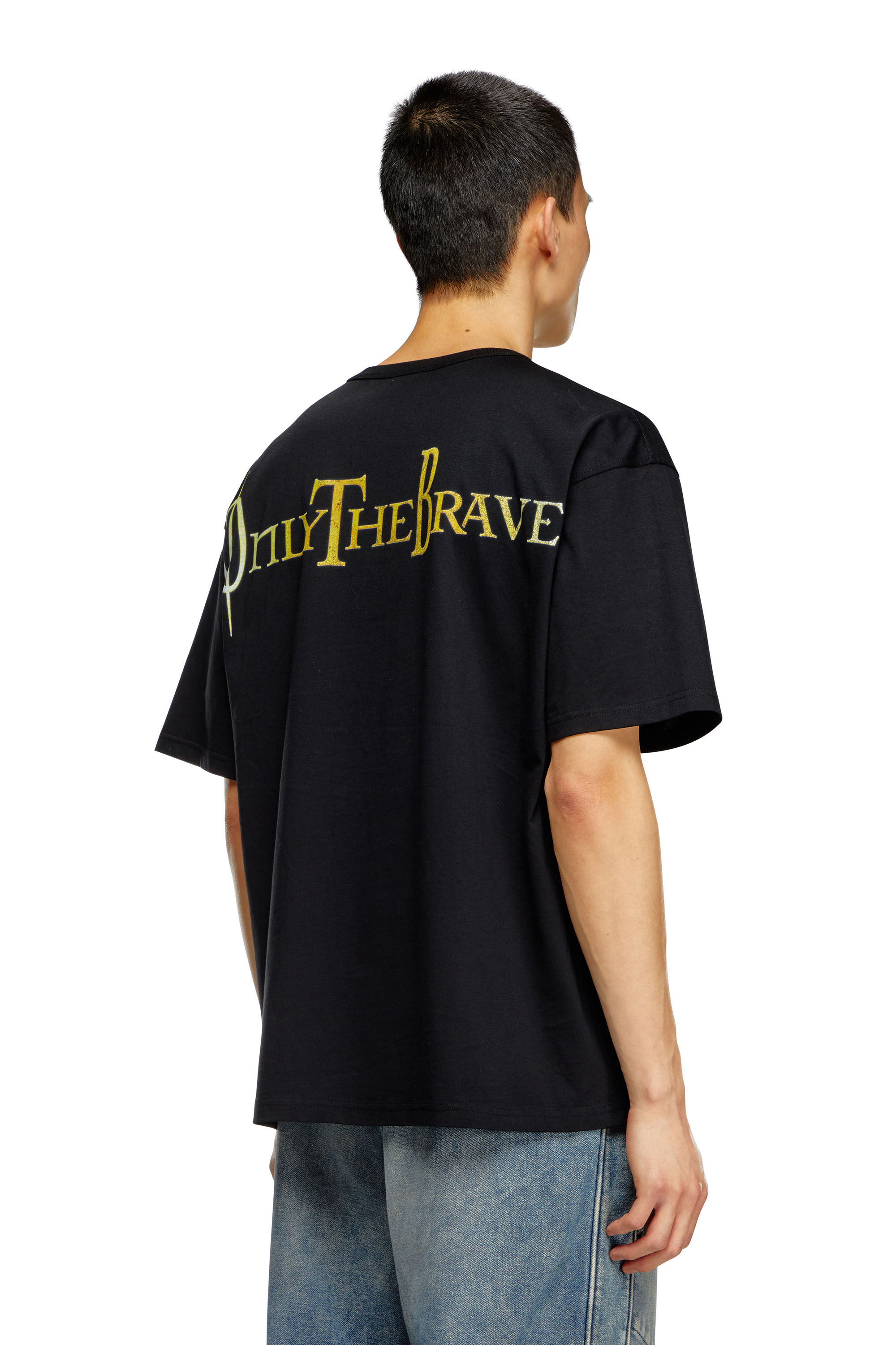 Diesel - T-BOXT-Q20, Male T-shirt with Only The Brave print in ブラック - Image 4