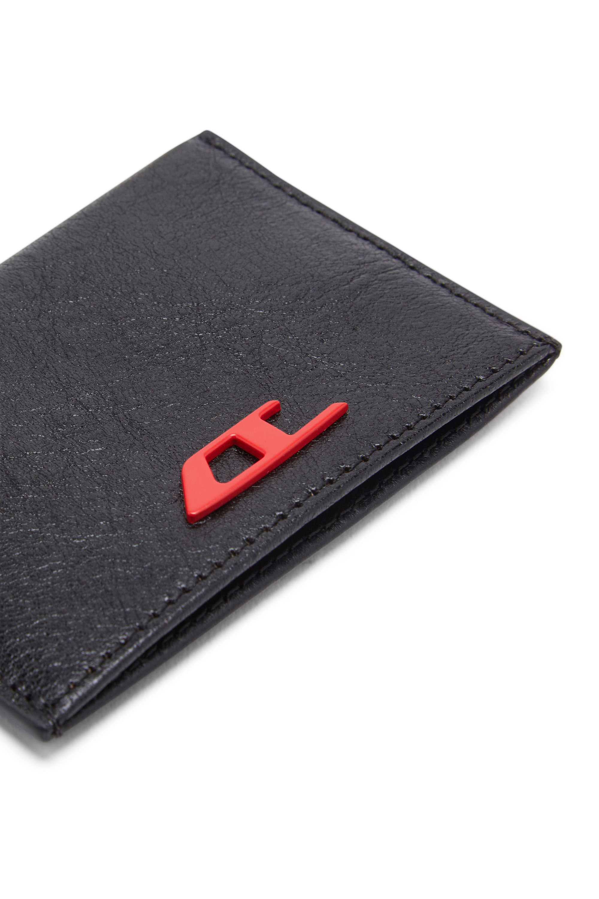 RAVE BI-FOLD COIN S Leather bi-fold wallet with red D plaque