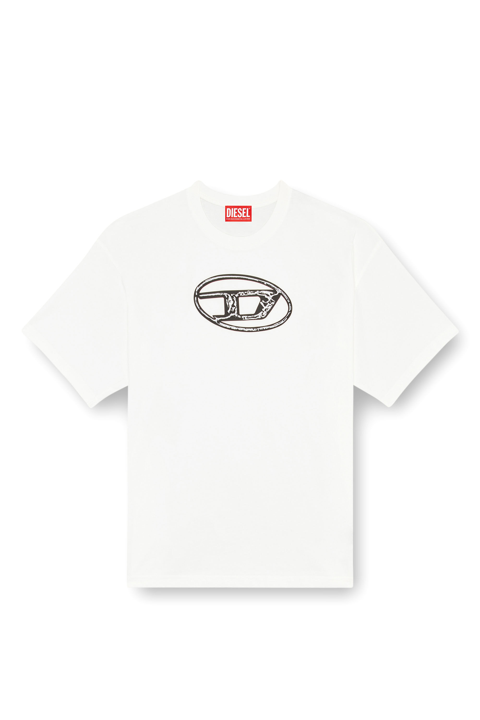 Diesel - T-BOXT-Q22, Male Faded T-shirt with Oval D print in ホワイト - Image 2