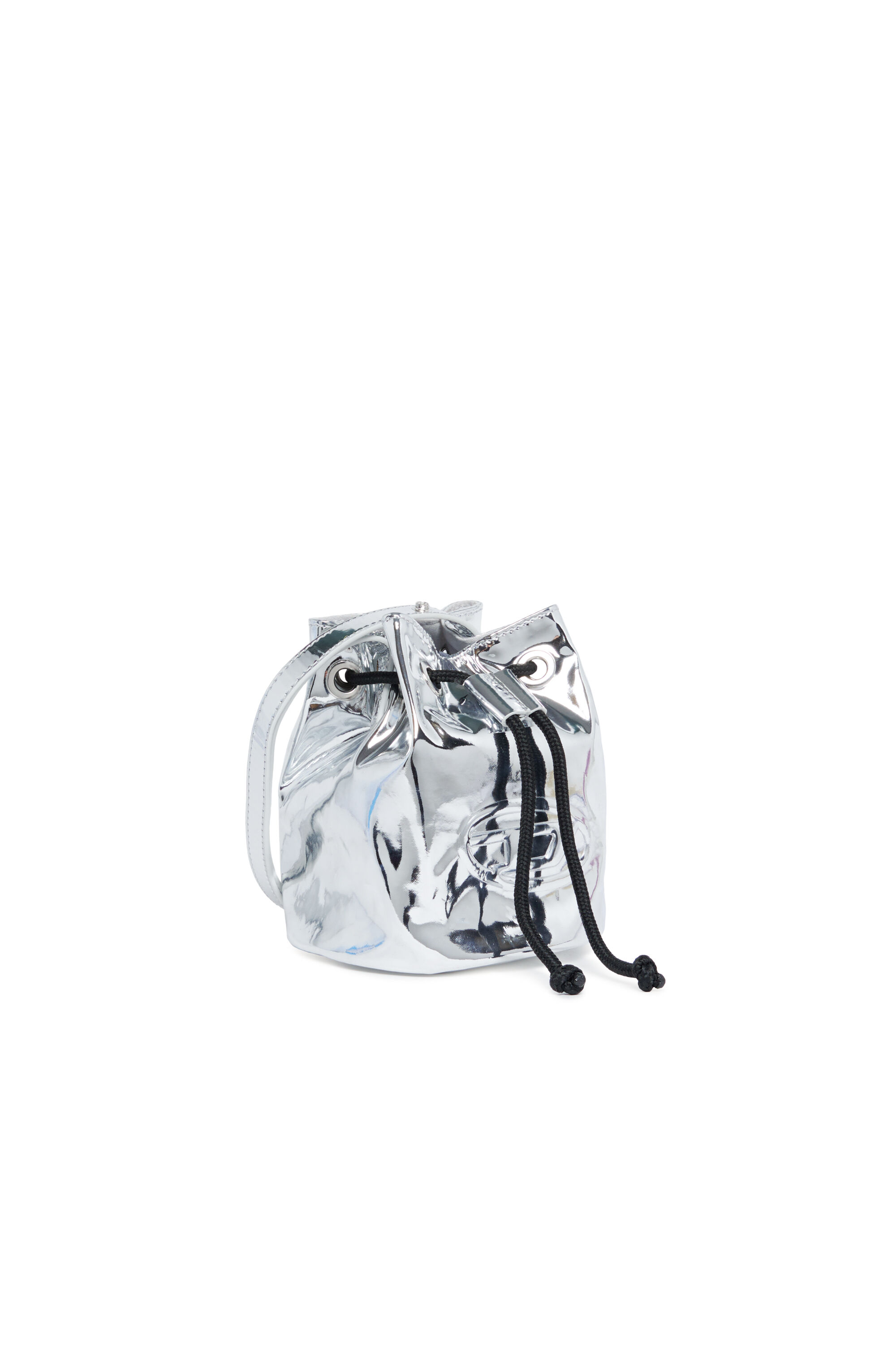 Diesel - WELLTYX, Female Shiny bucket bag in coated PU in ブルー - Image 3