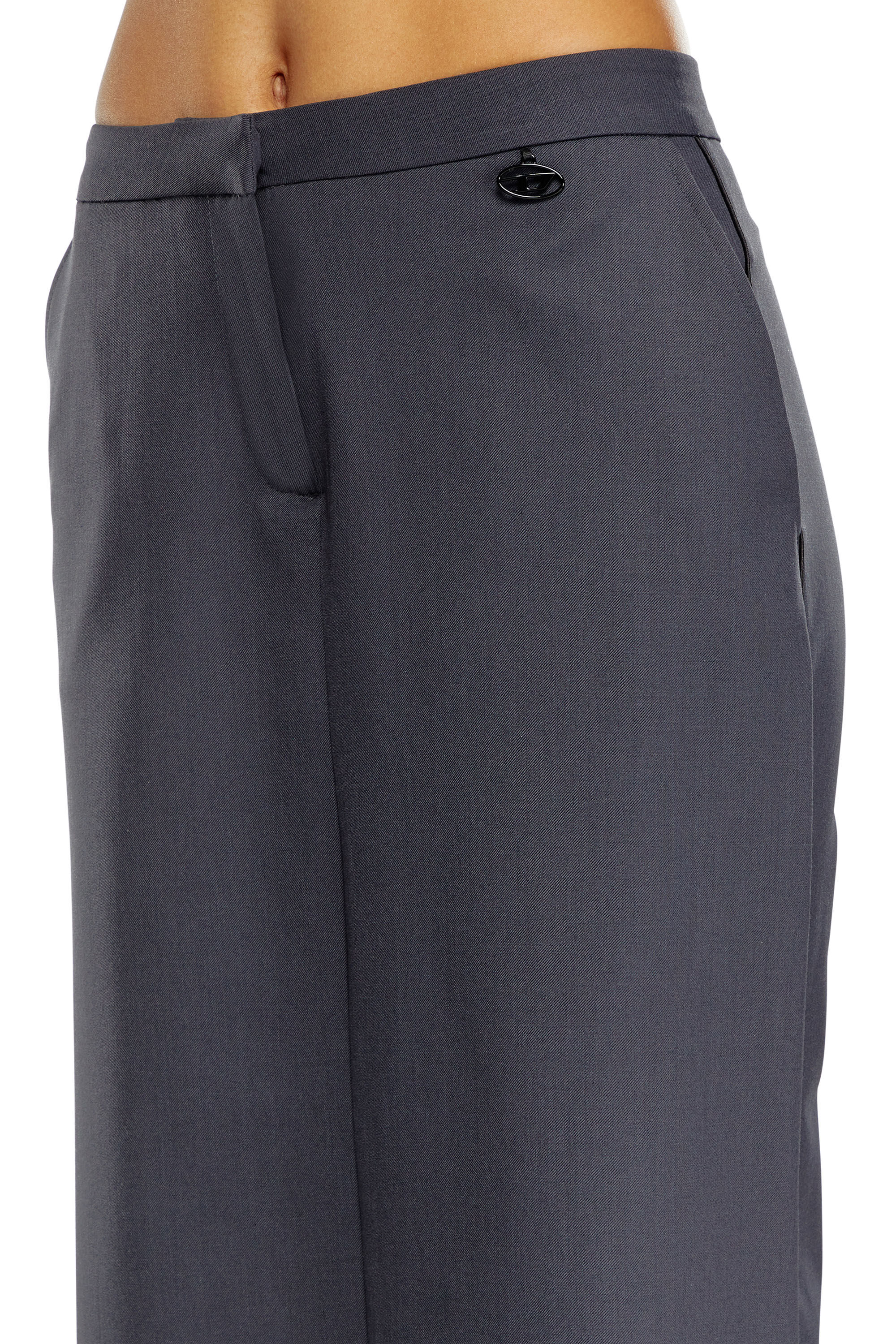 Diesel - P-EARL, Female Hybrid skirt-pants in wool blend in グレー - Image 4
