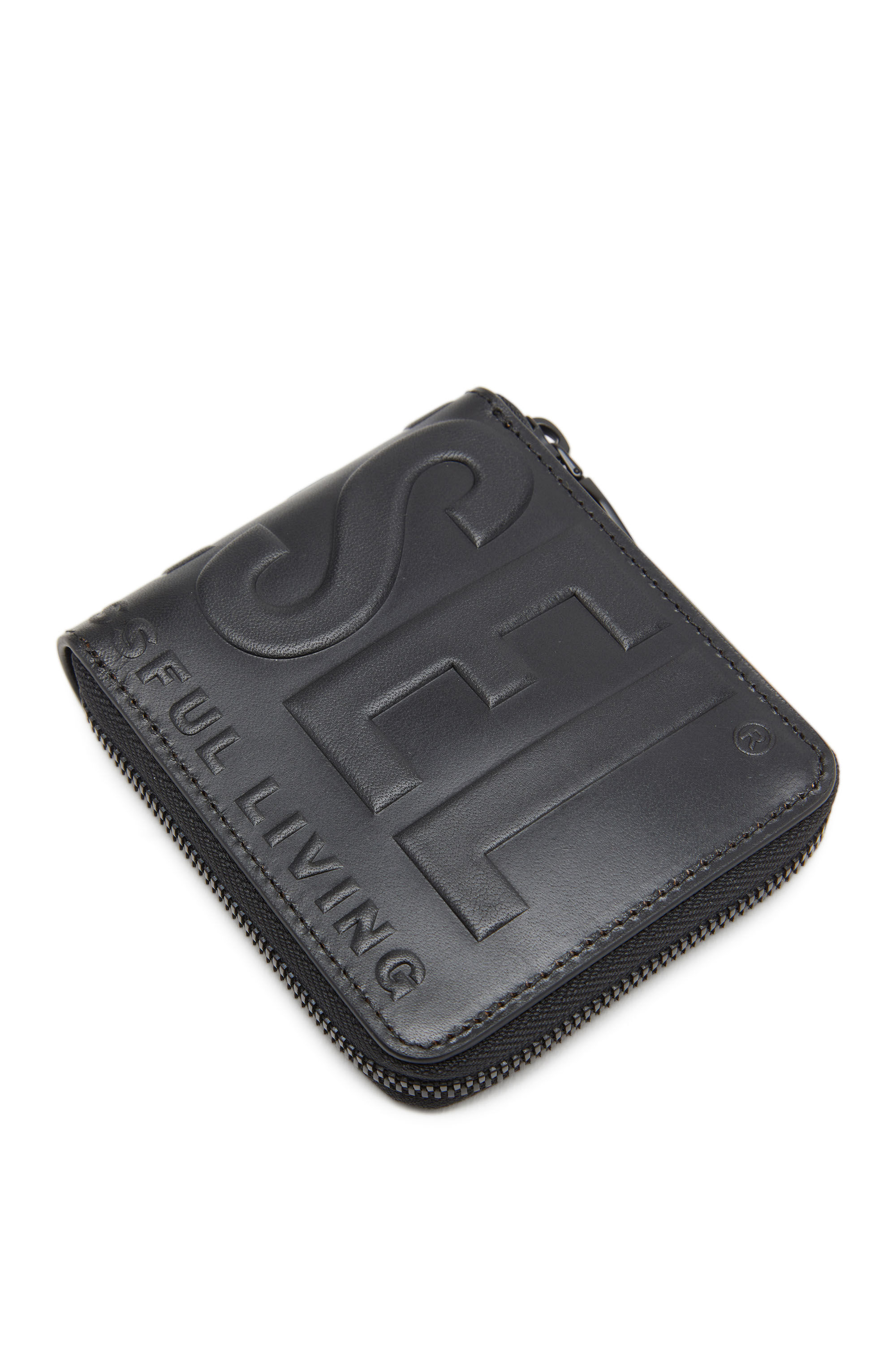 洗練されたデザインDIESEL　Bi-Fold Coin Zip Xs　ブラック組成100%Polyeste